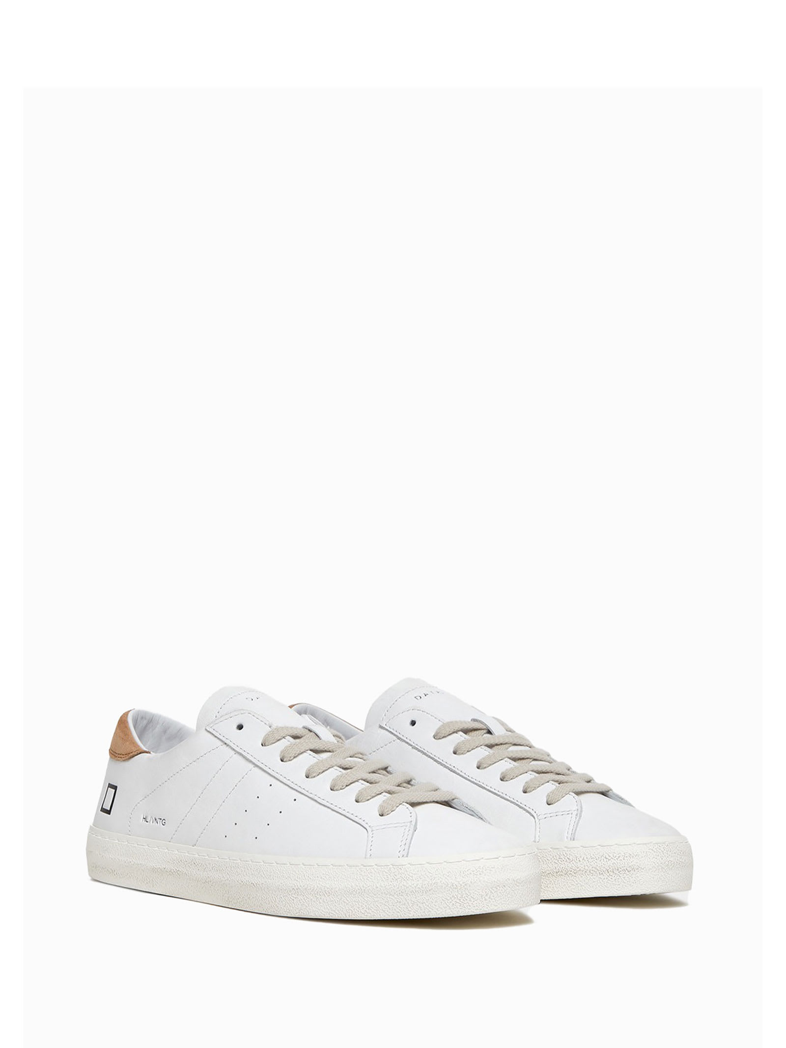 Shop Date Hill Low Vintage Mens Sneaker In Leather In White Rust