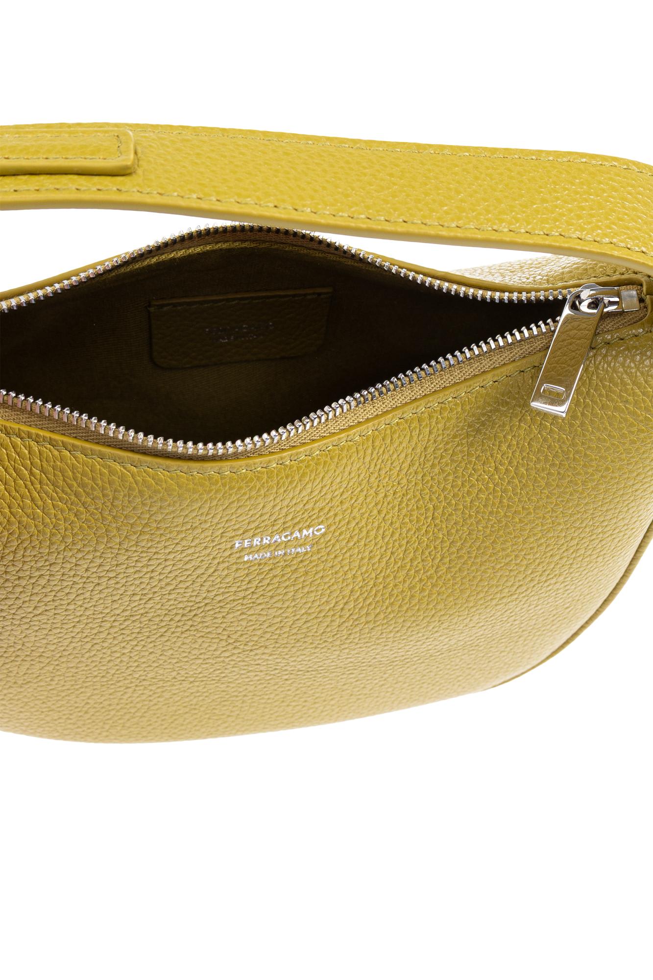 Ferragamo Leather Handbag In Gold