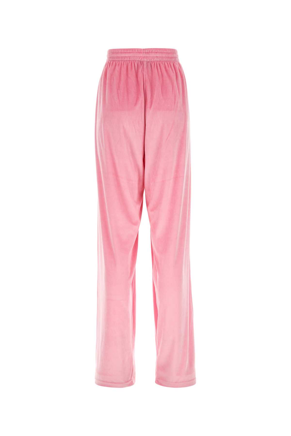 Balenciaga Pink Stretch Velvet Baggy Pant In 5630