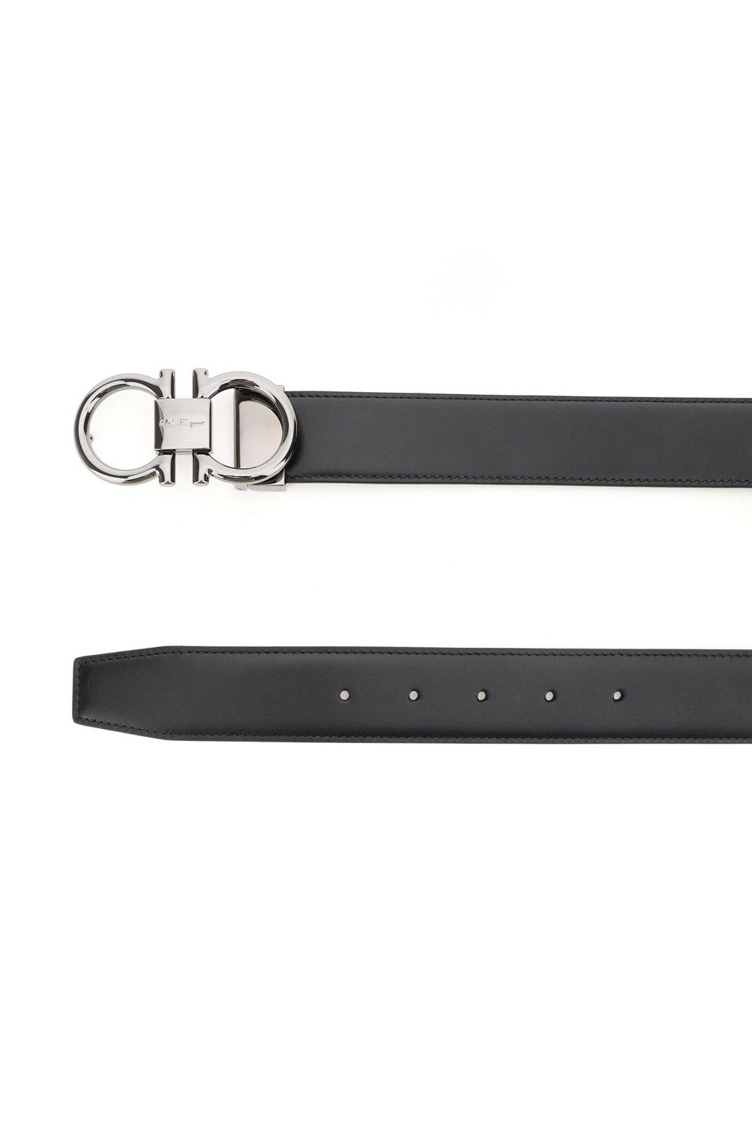 Shop Ferragamo Reversible Belt In Black