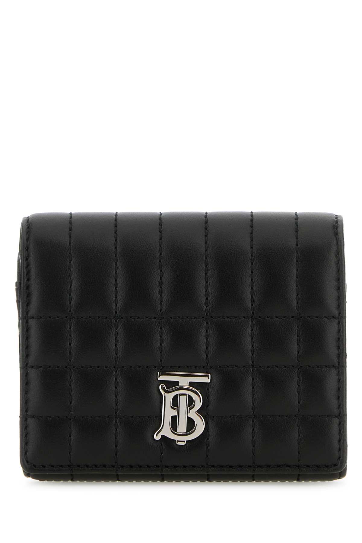 Shop Burberry Black Leather Small Lola Wallet In Blackpalladio