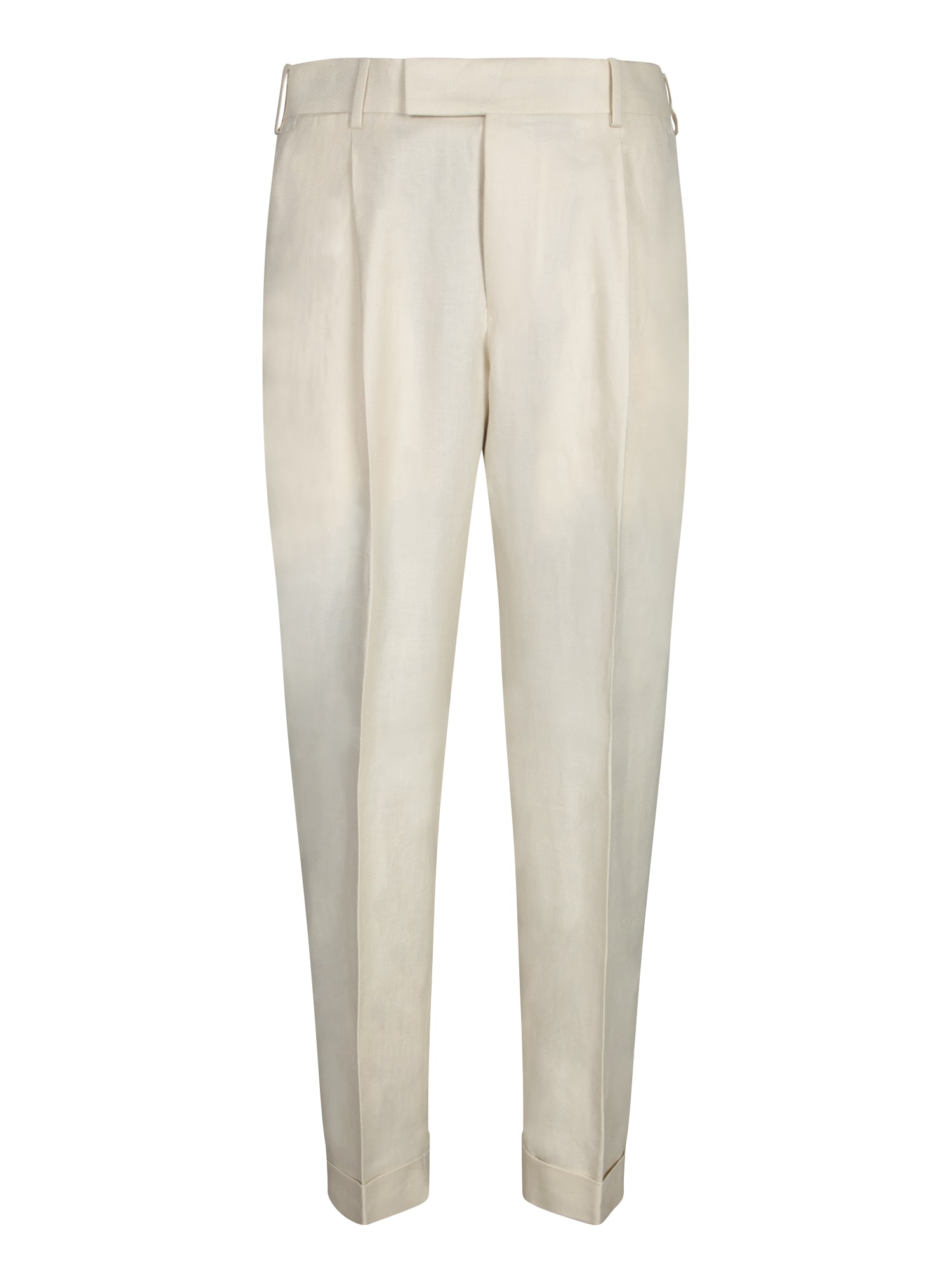 Pt Torino Cotton-linen Blend Trousers With Modern Tailoring In Beige