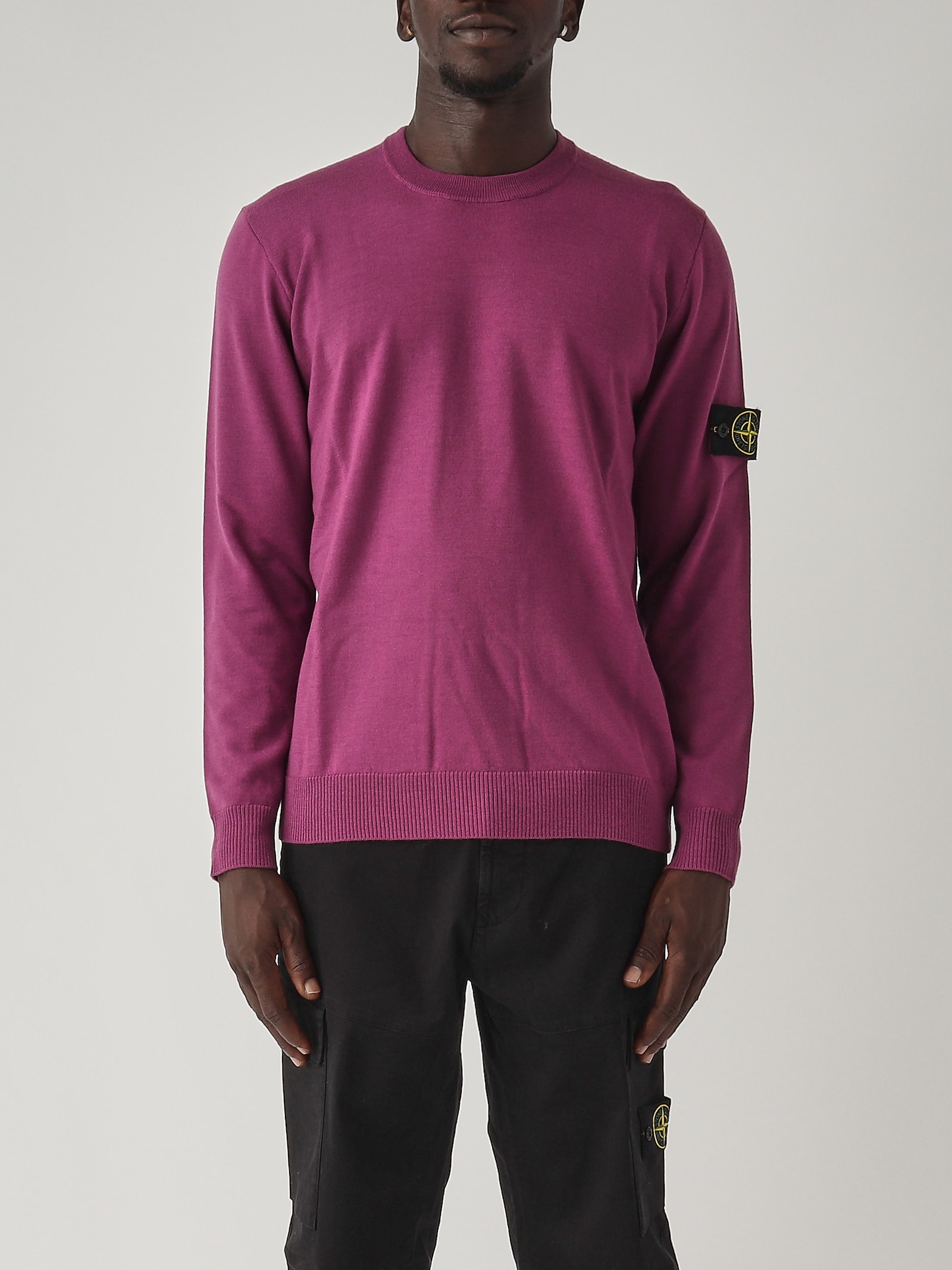 Shop Stone Island Maglia Sweater In Viola