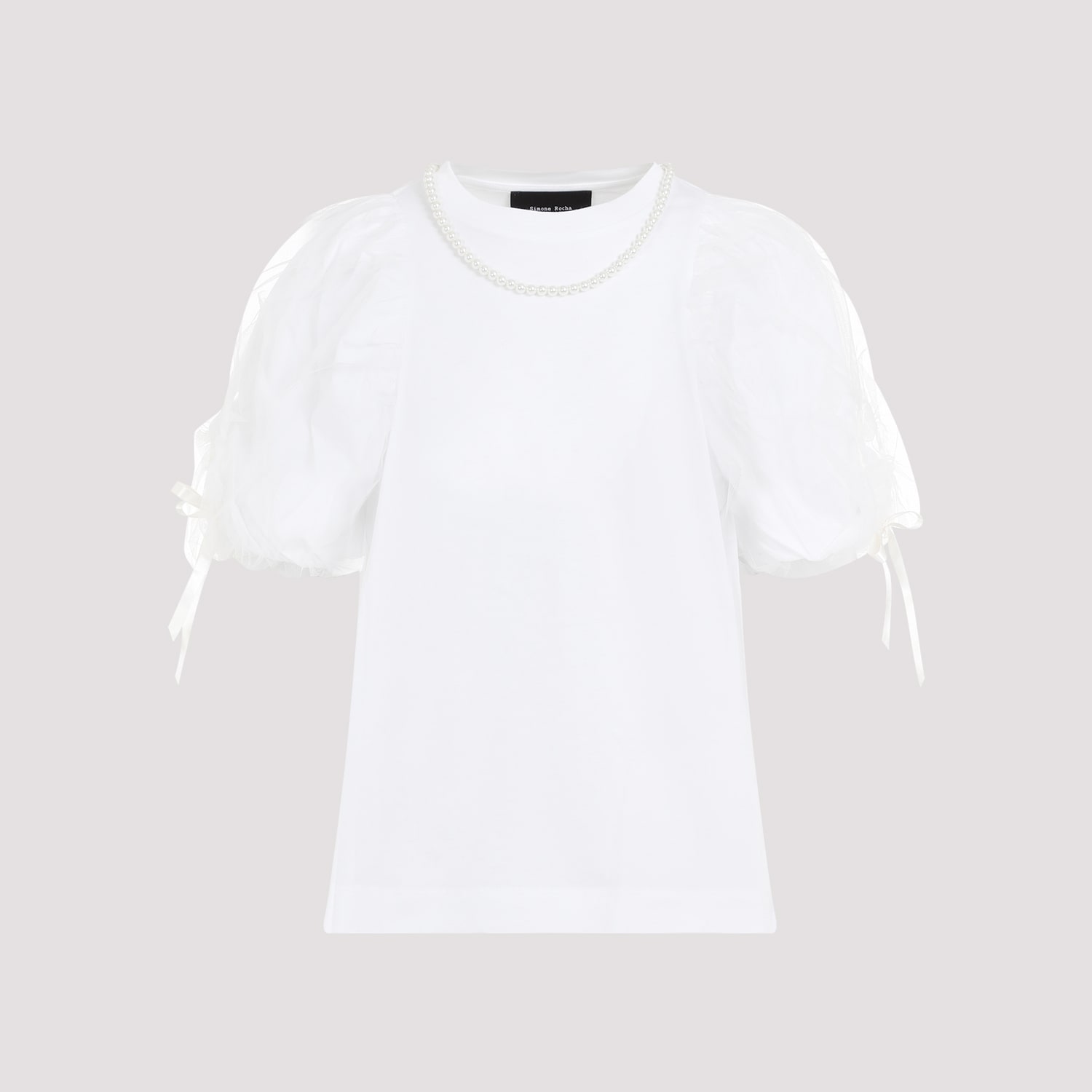 Beaded Tulle Overlay T-shirt
