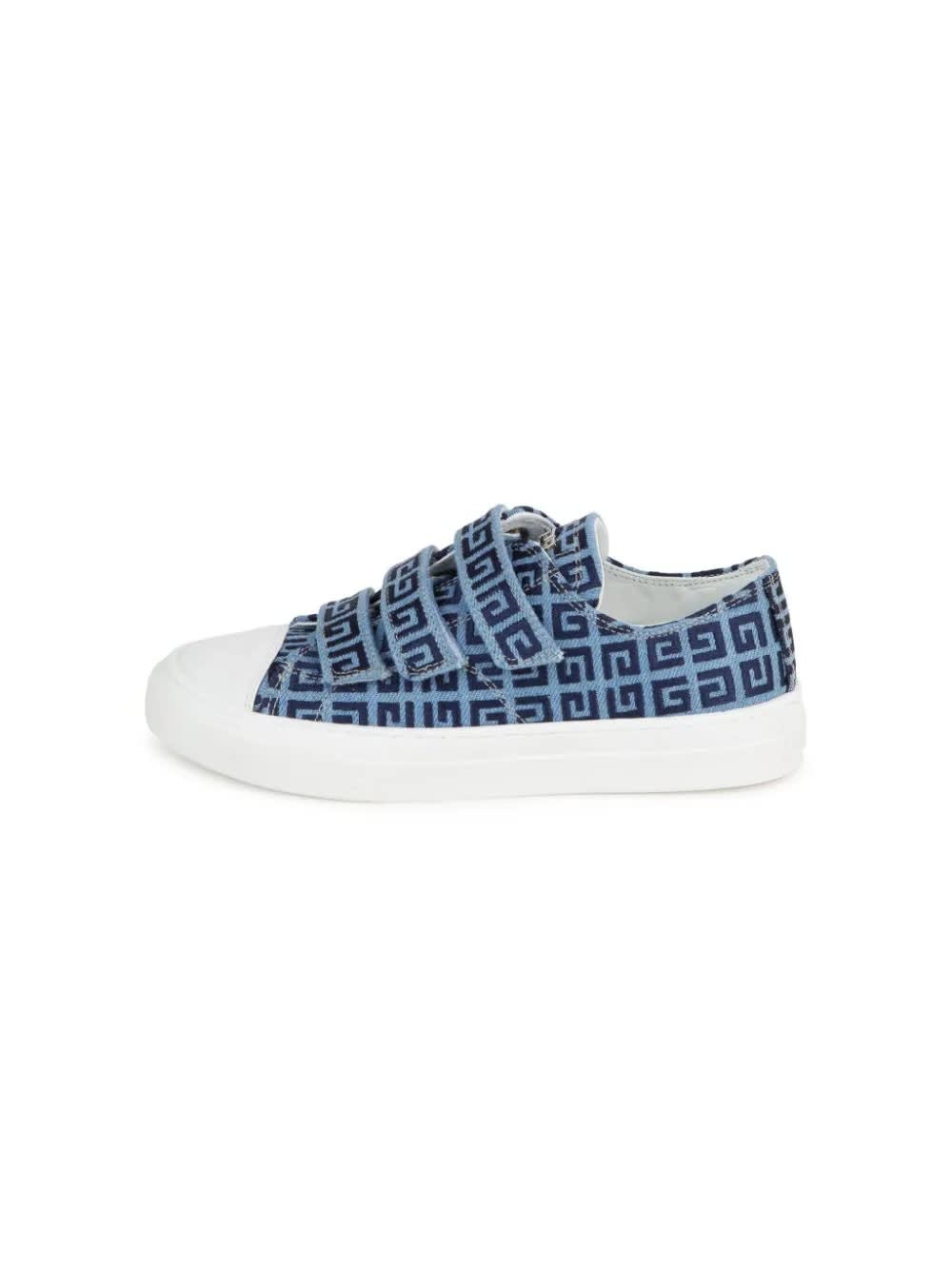 Shop Givenchy 4g Blue Denim Sneakers
