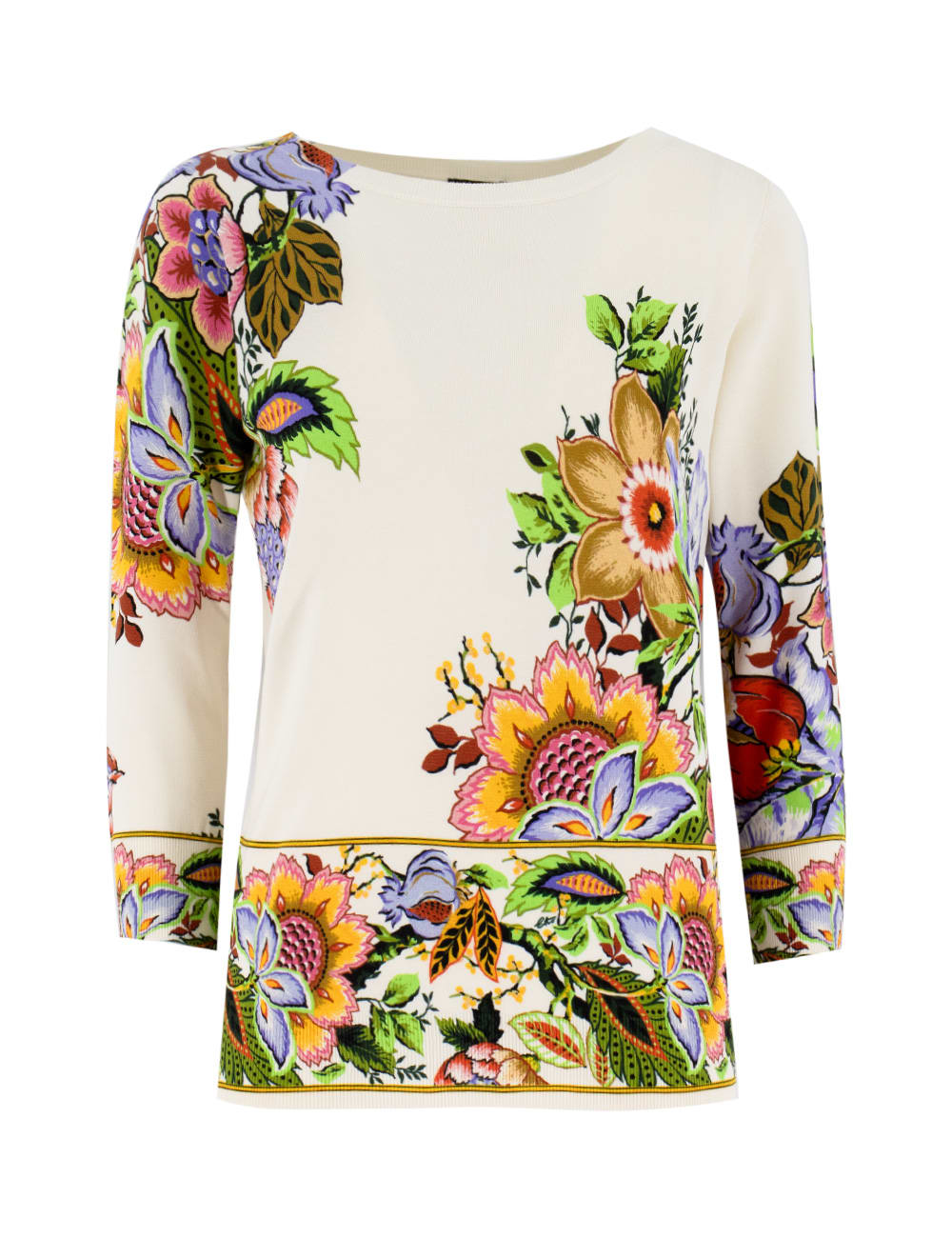 Shop Etro Sweater In Print On White Base