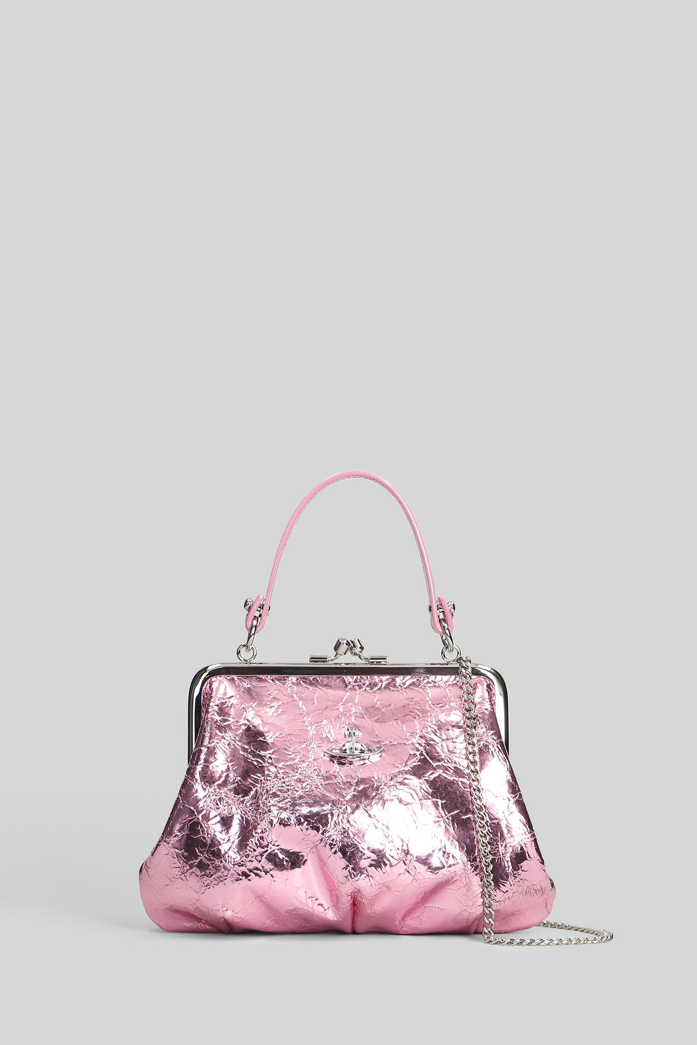 Vivienne Westwood Granny Frame Shoulder Bag In Rose-pink Leather