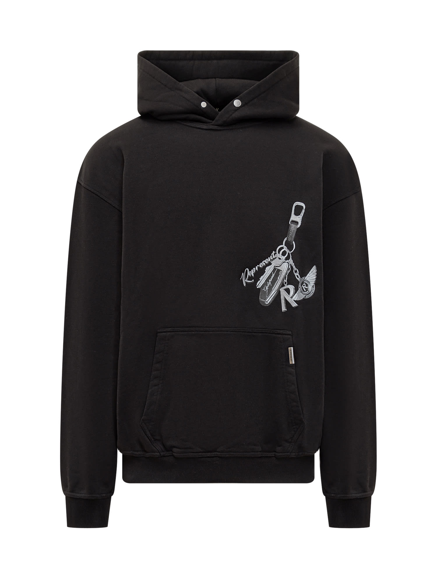 Shop Represent Keystotheclub Hoodie In Jet Black