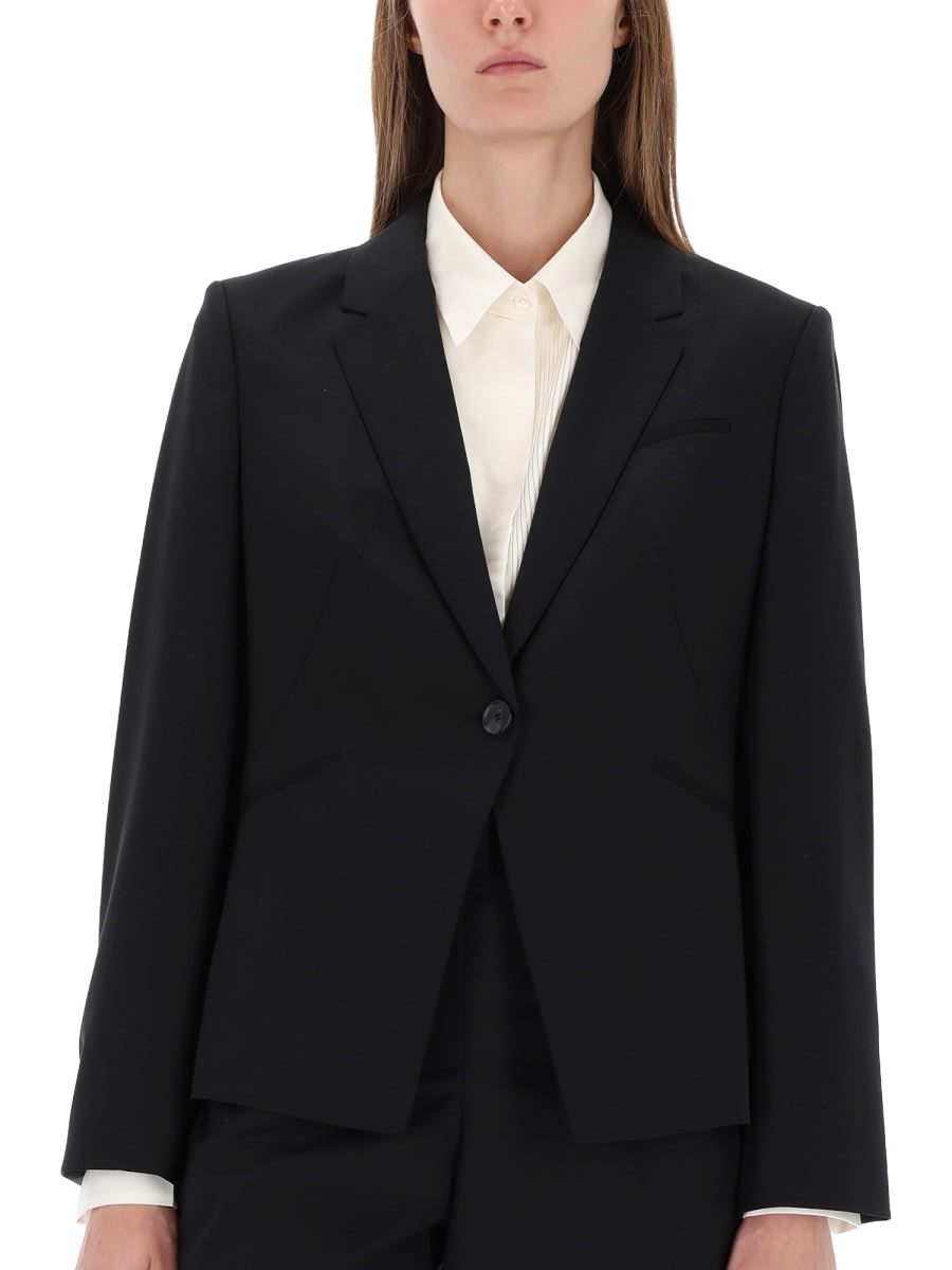 Hugo Boss Single-breasted Blazer In Black