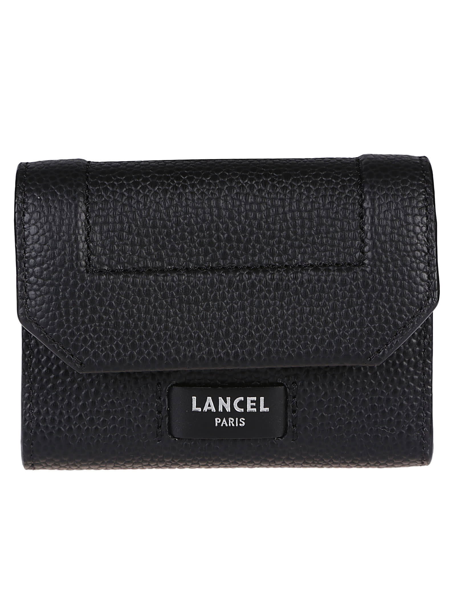 Shop Lancel Ninon Mini Flap Wallet In Black