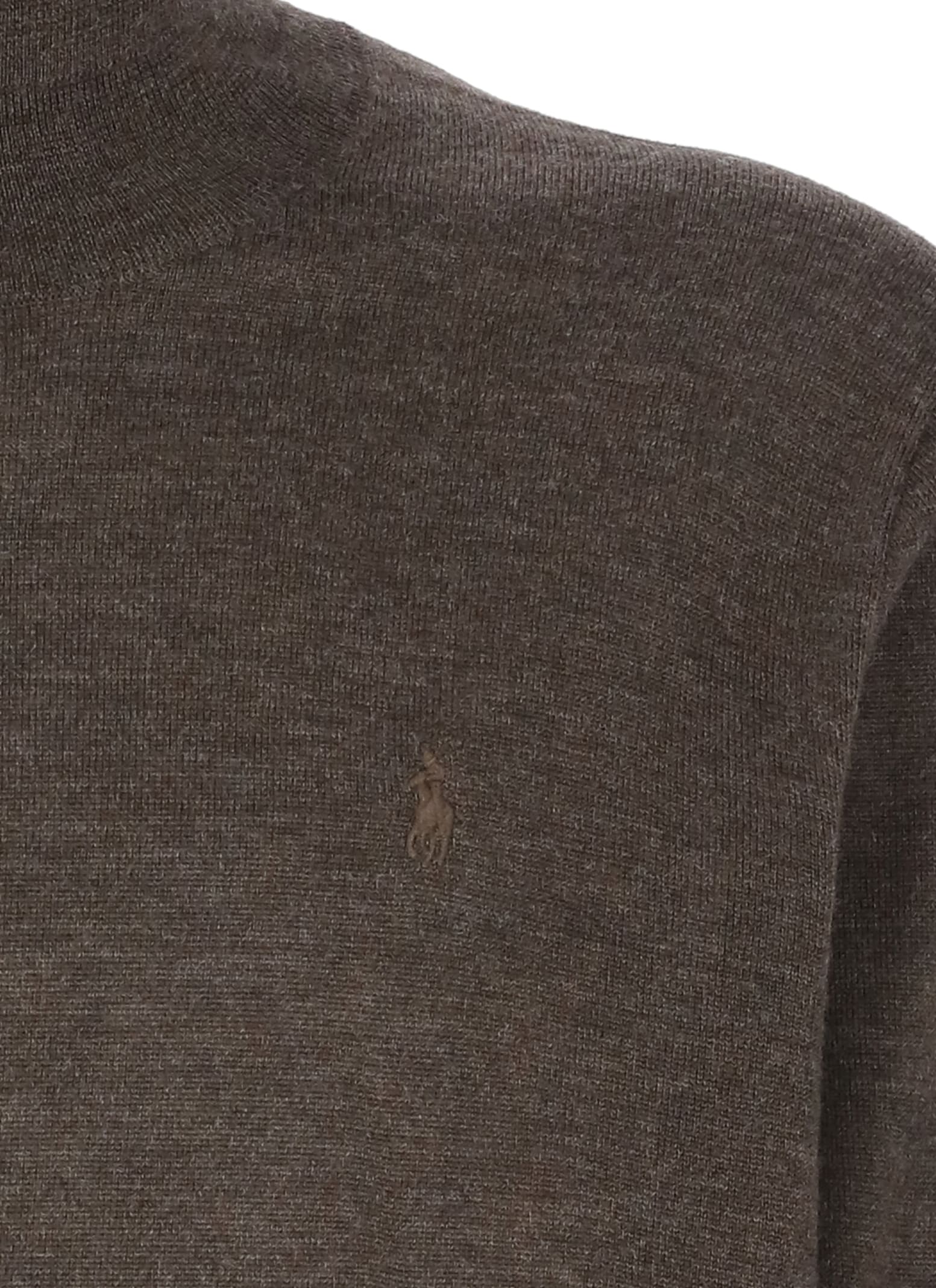 Shop Polo Ralph Lauren Sweater With Pony Logo Top In Brown