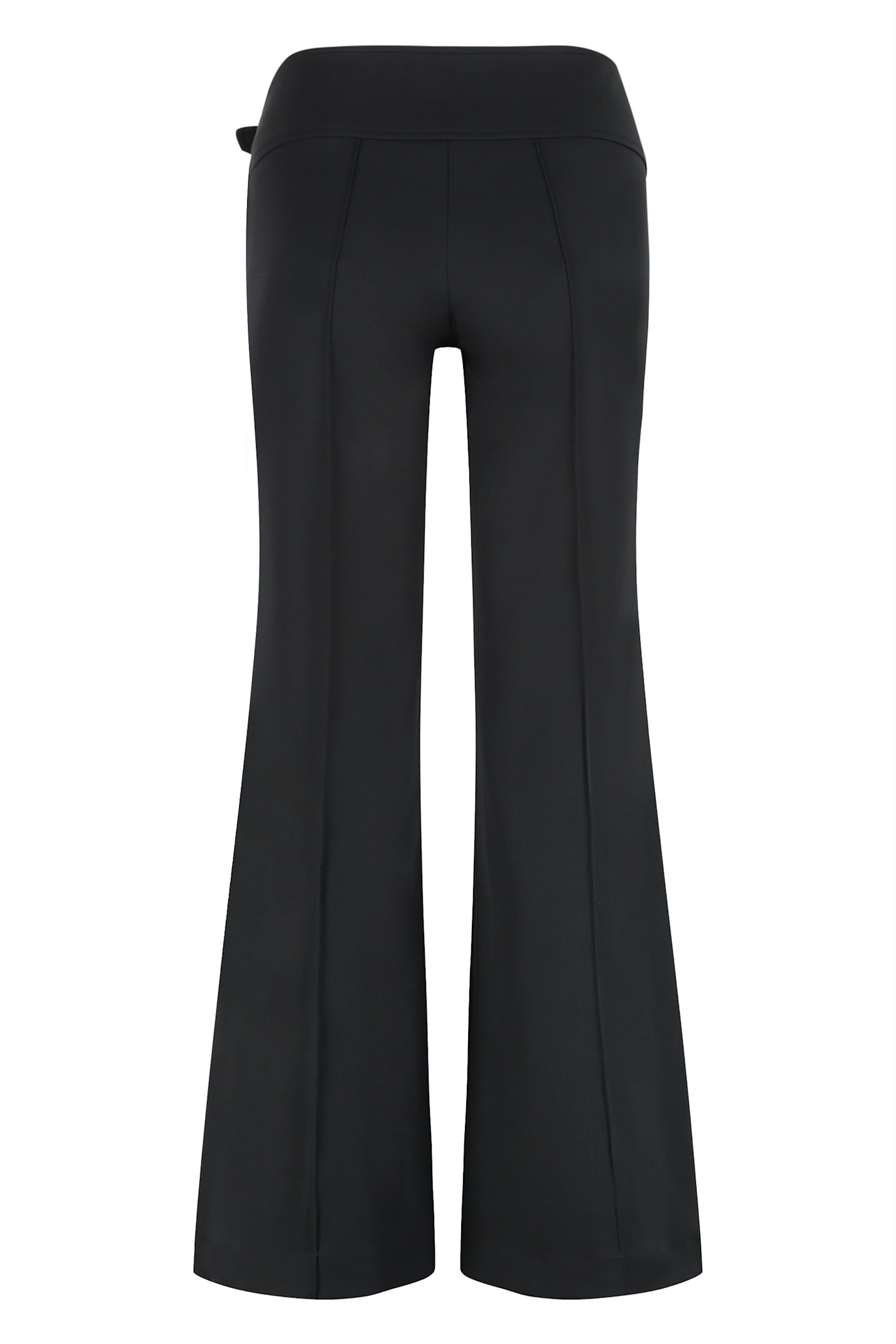 Versace Jeans Couture Wide-leg Trousers With High Waist And Buckle In Black
