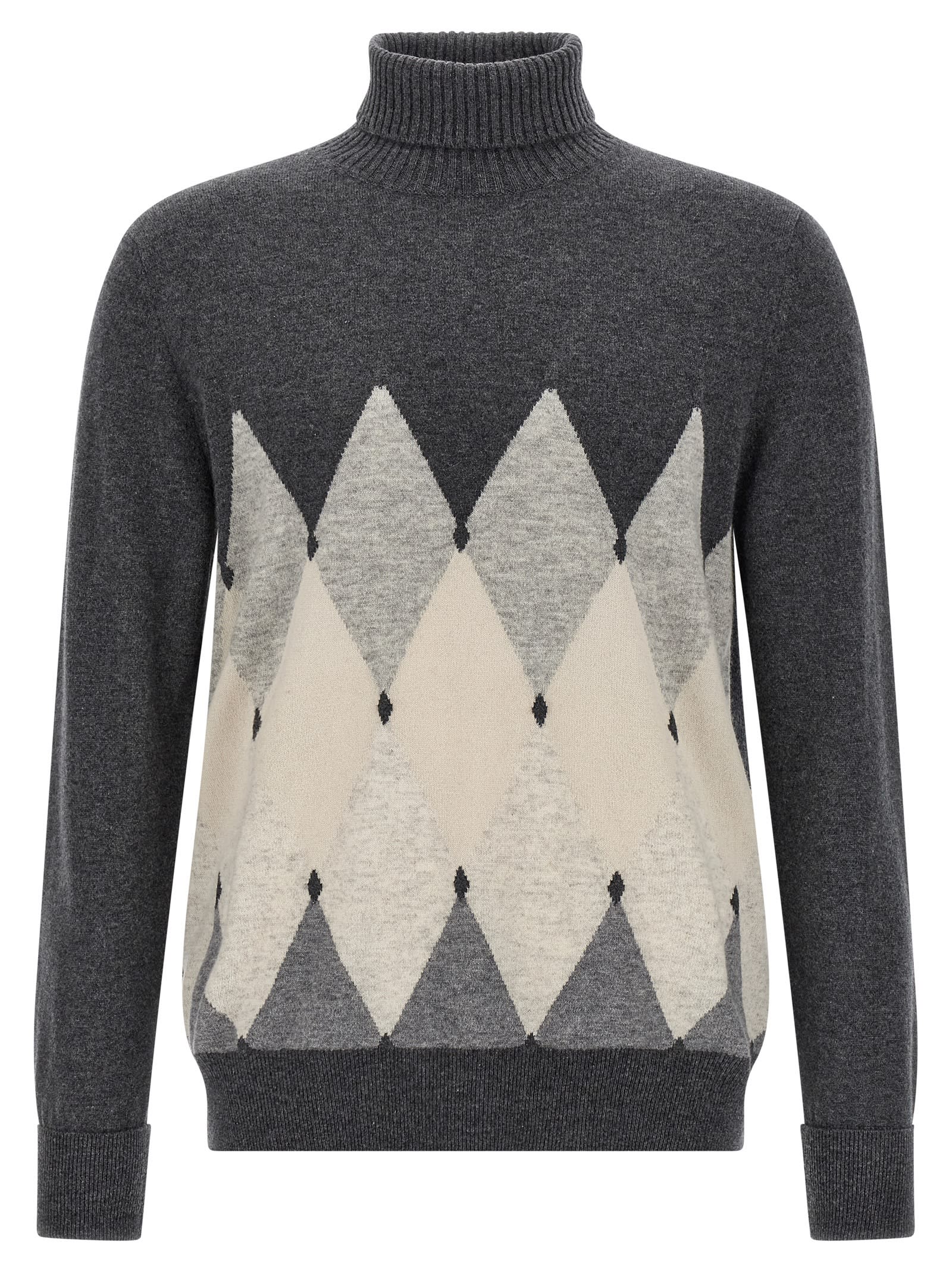 Ballantyne Argyle-pattern Turtleneck Sweater In Multi