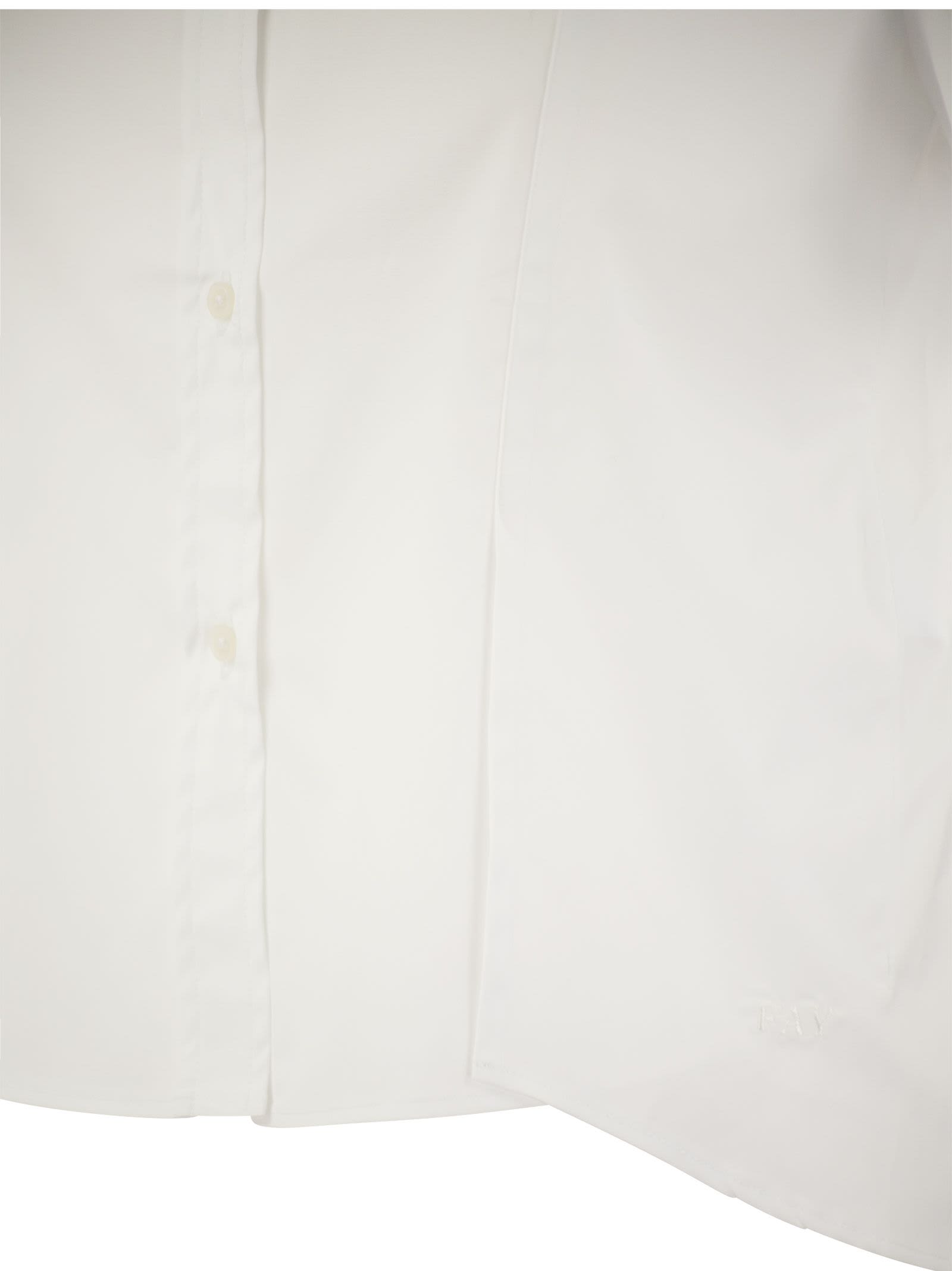 Shop Fay Mandarin Collar Shirt In White