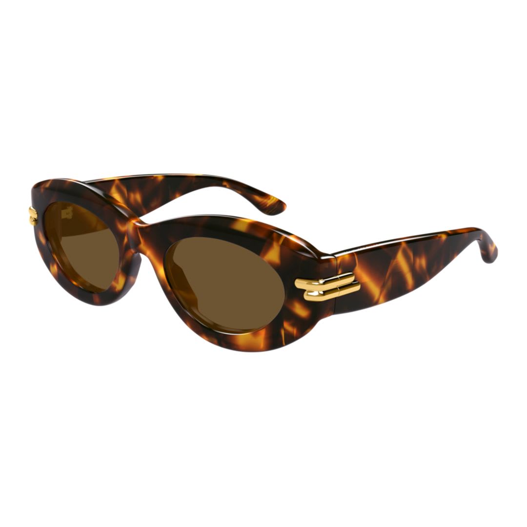Bottega Veneta Mitre Oval Sunglasses In Brown