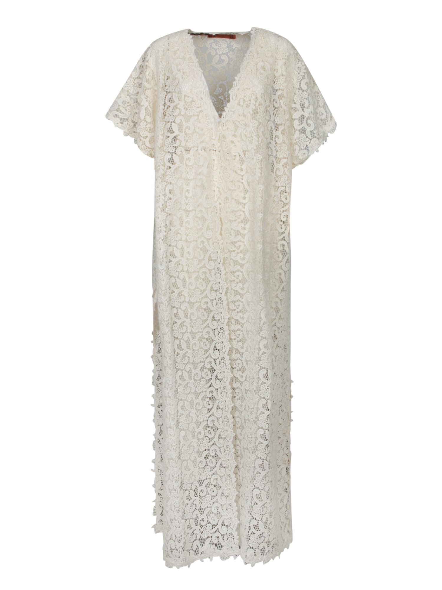 Ermanno Scervino Long Macrama Lace Cardigan With A V-neckline