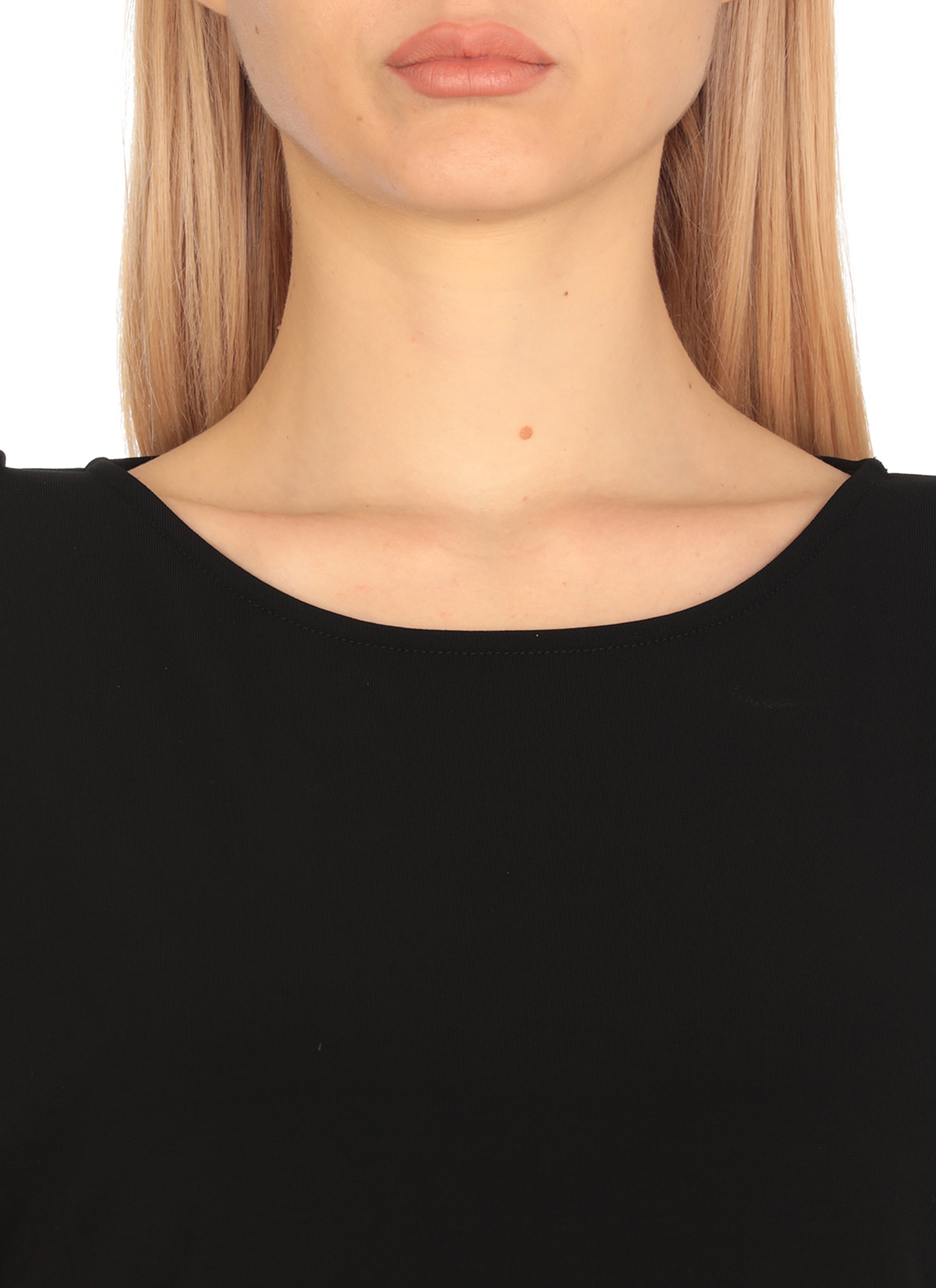 Fay Round Neck Cap Sleeves Blouse In Black