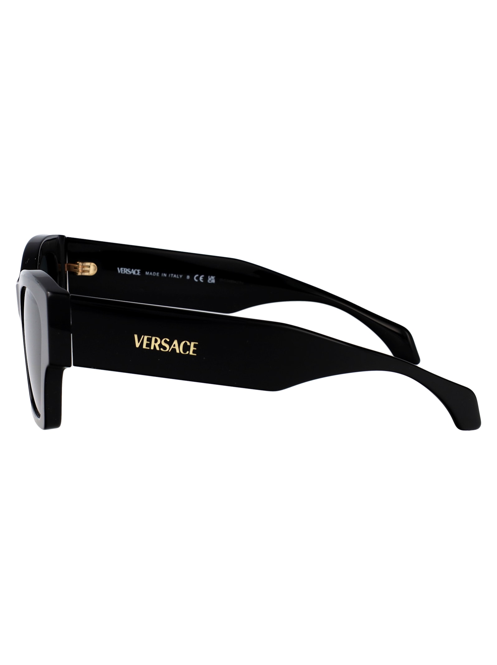 Versace Logo-plaque Cat-eye Frame Sunglasses In Black