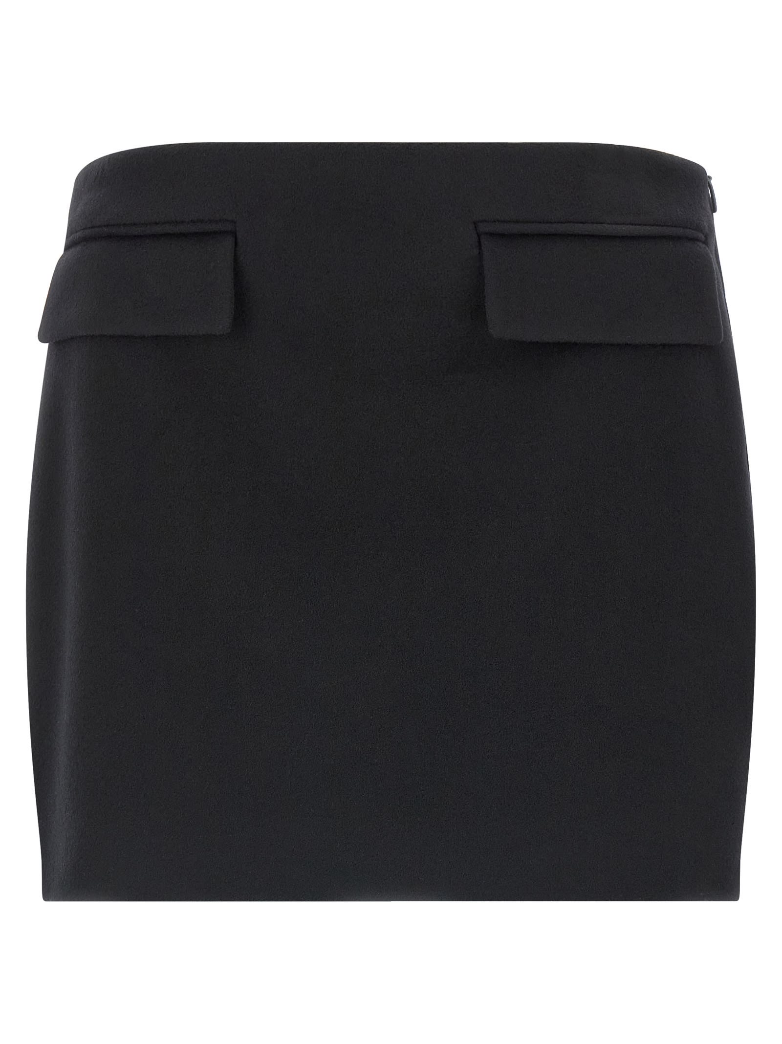 Ferragamo Flap-pocket Mini Skirt In Black