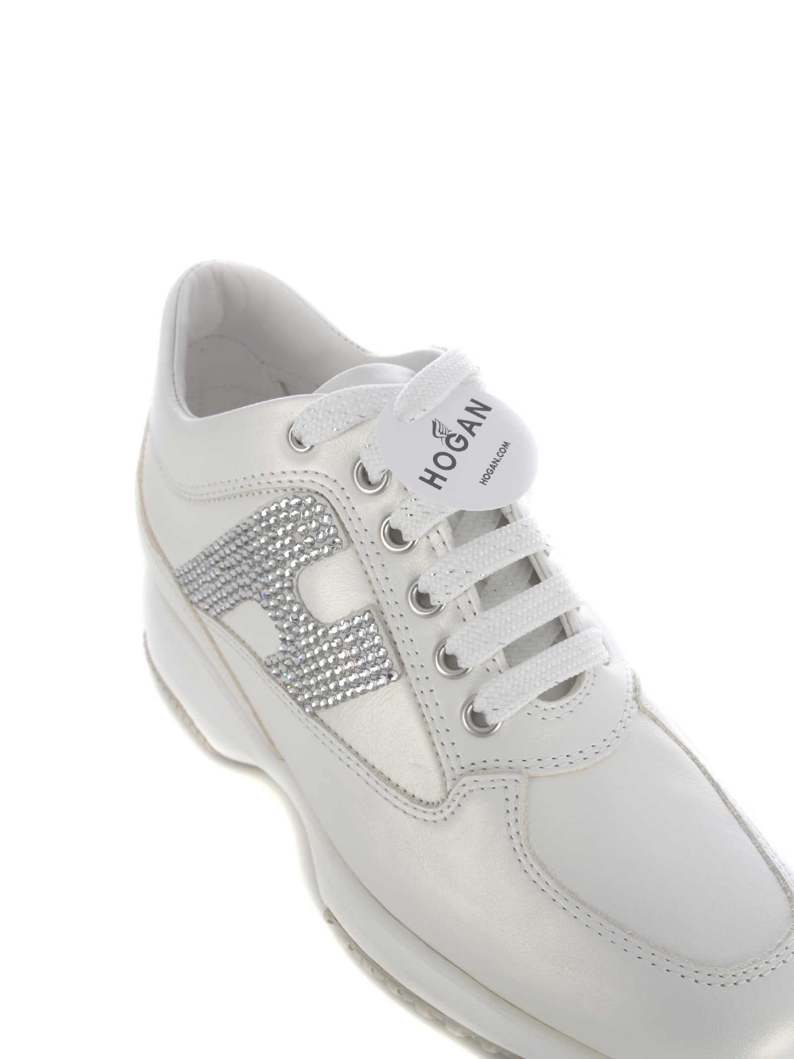 Shop Hogan Sneakers  Interactive In Leather In Bianco