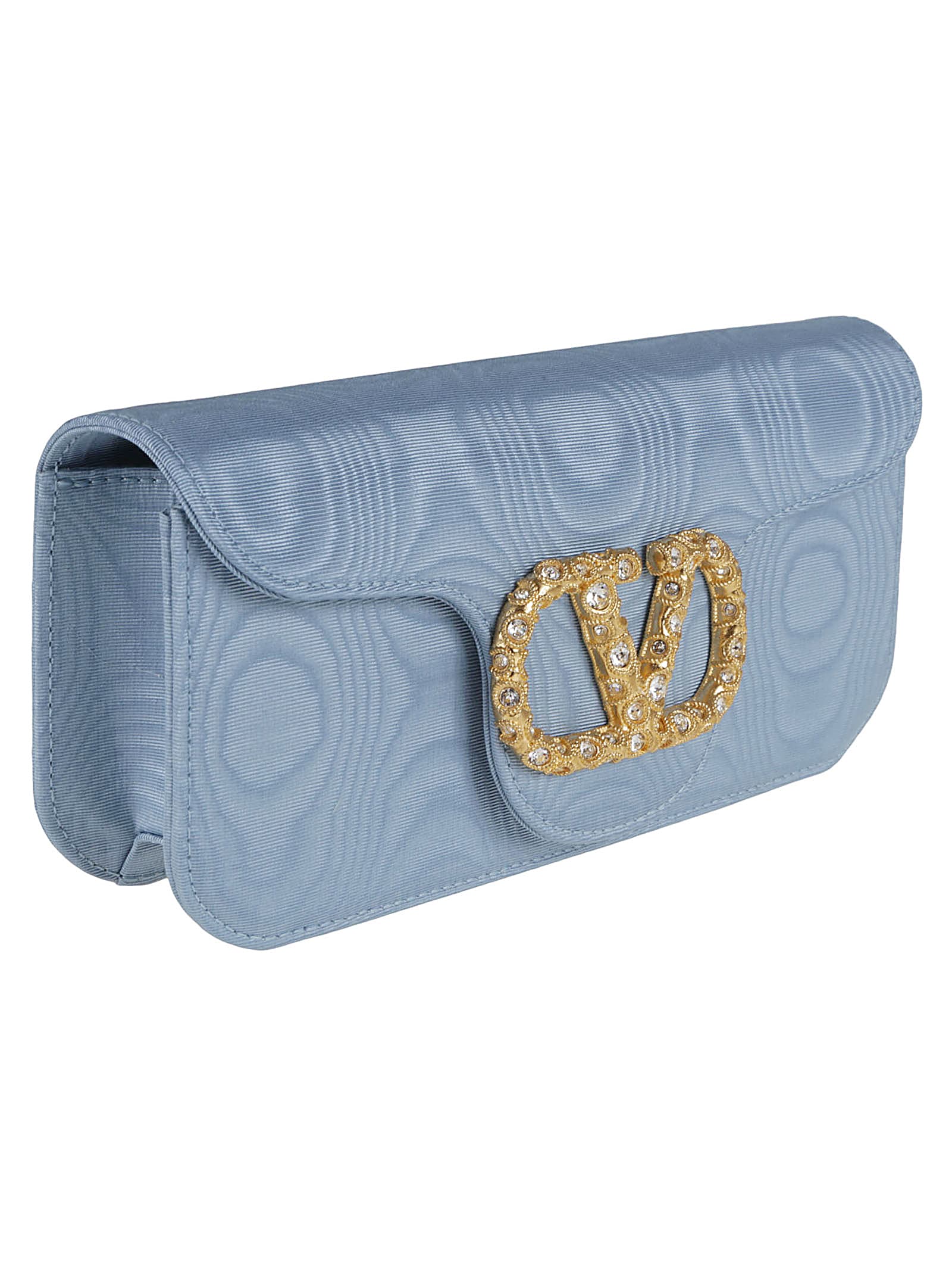 Valentino Clutch Loco` In S Cloudy Blue Crystal