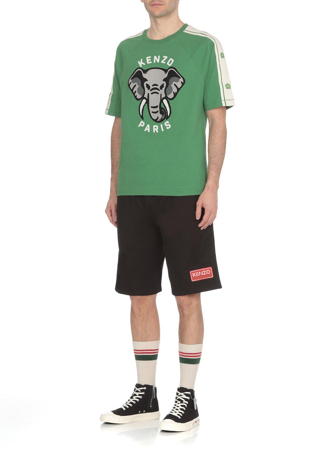 Shop Kenzo Elephant Crewneck T-shirt In Green