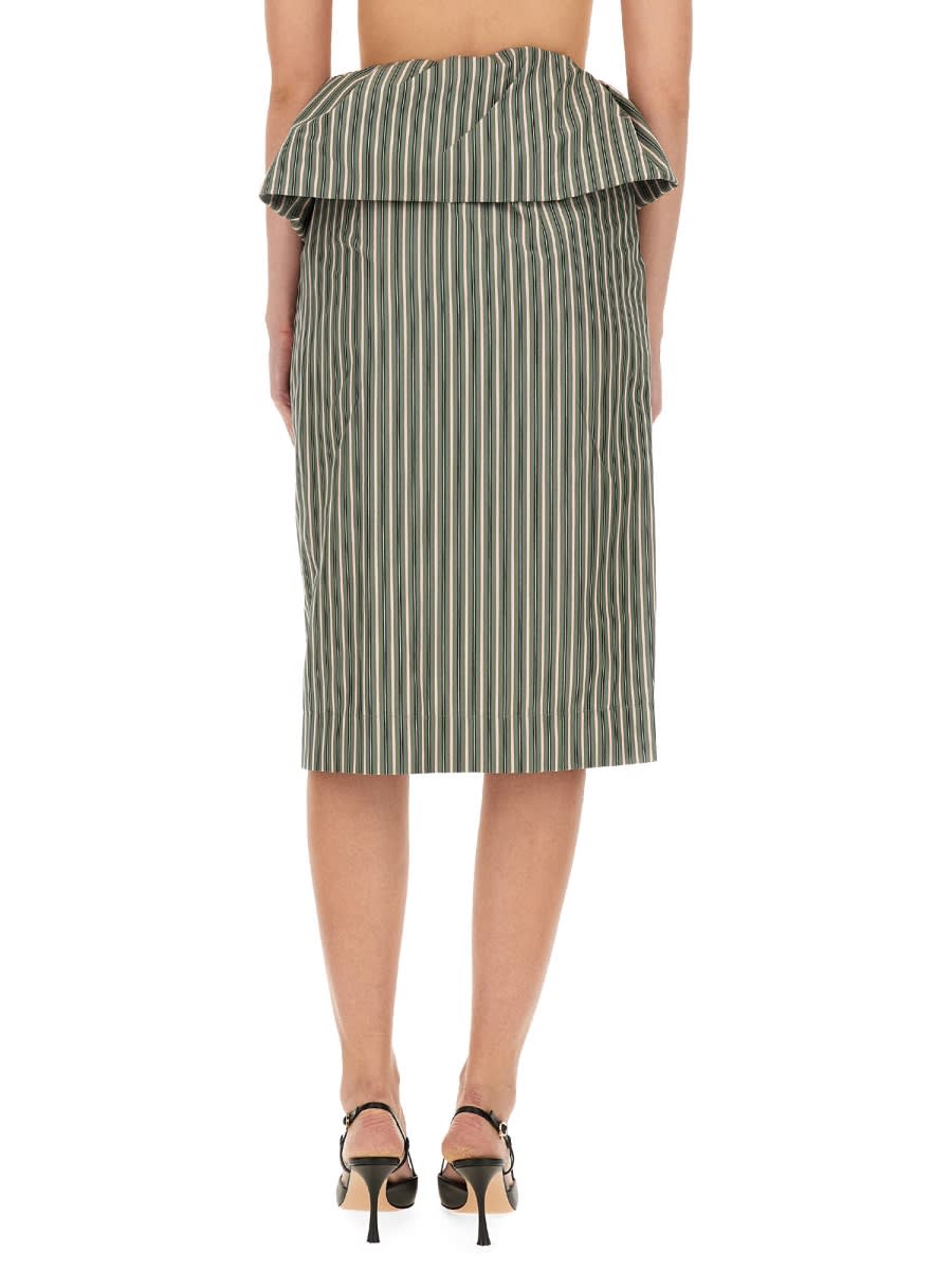 Dries Van Noten High Waist Striped Midi Skirt In Multi