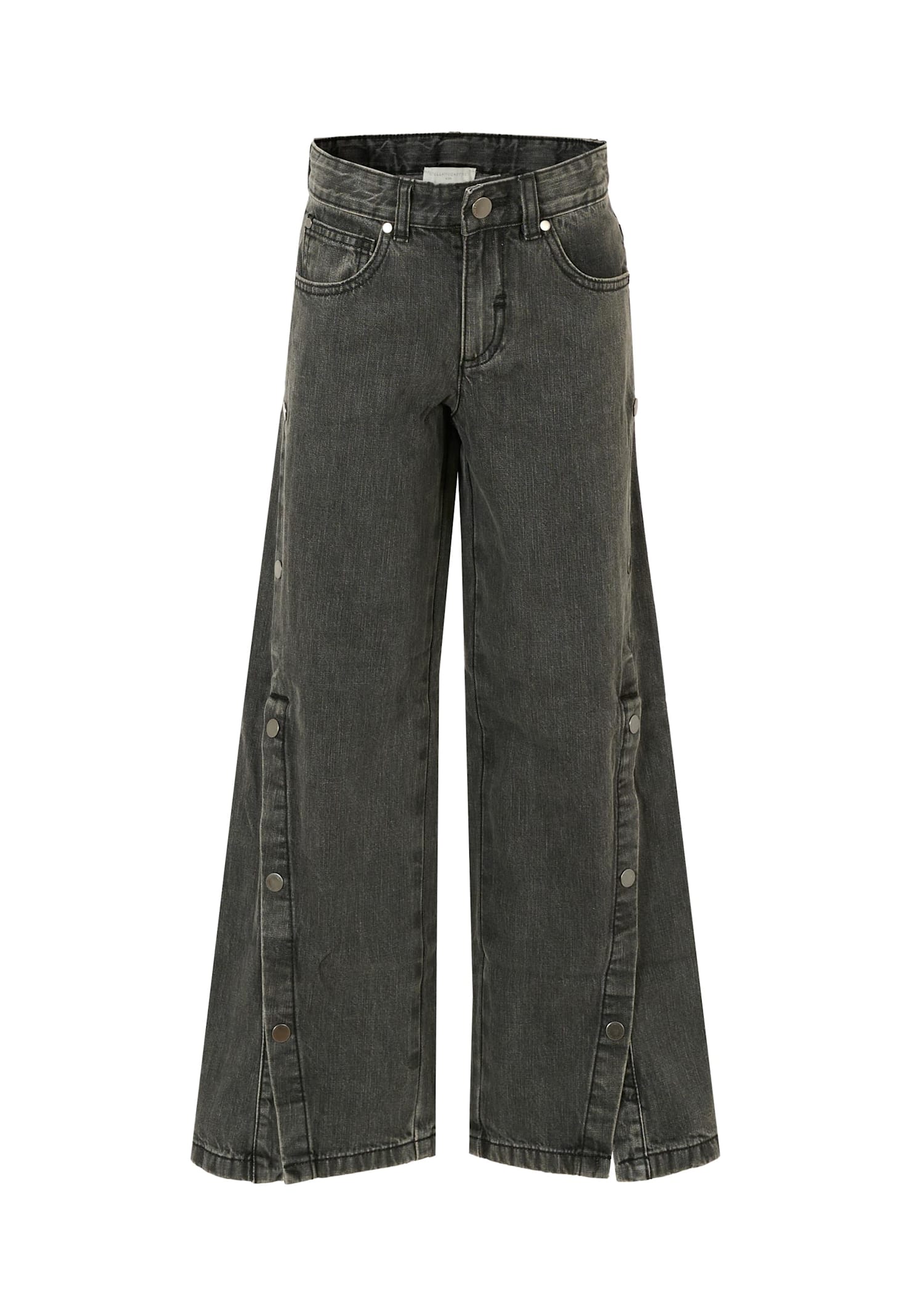 Stella Mccartney Black Jeans For Girl With Logo In Black