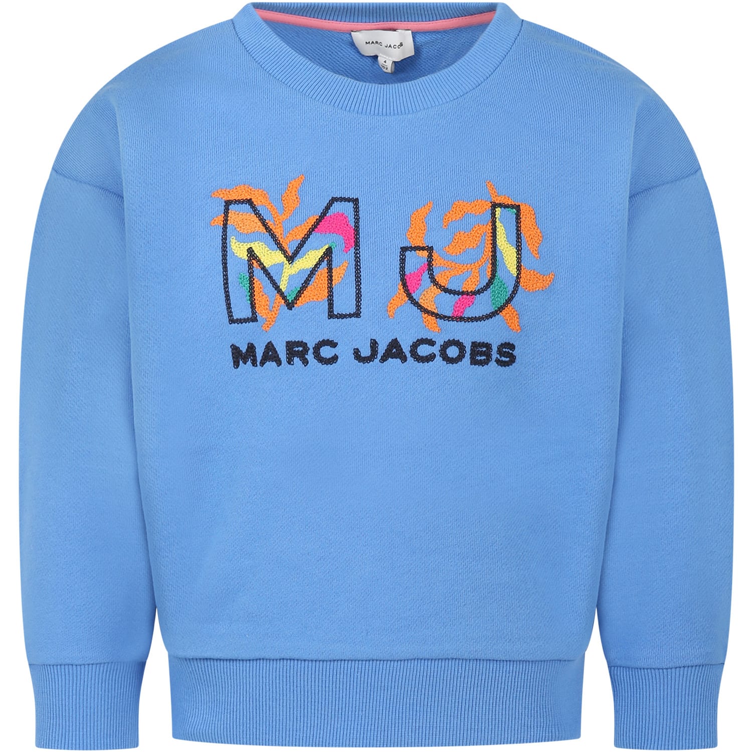 Little Marc Jacobs Kids' Blue Sweatshirt For Girl With Logo
