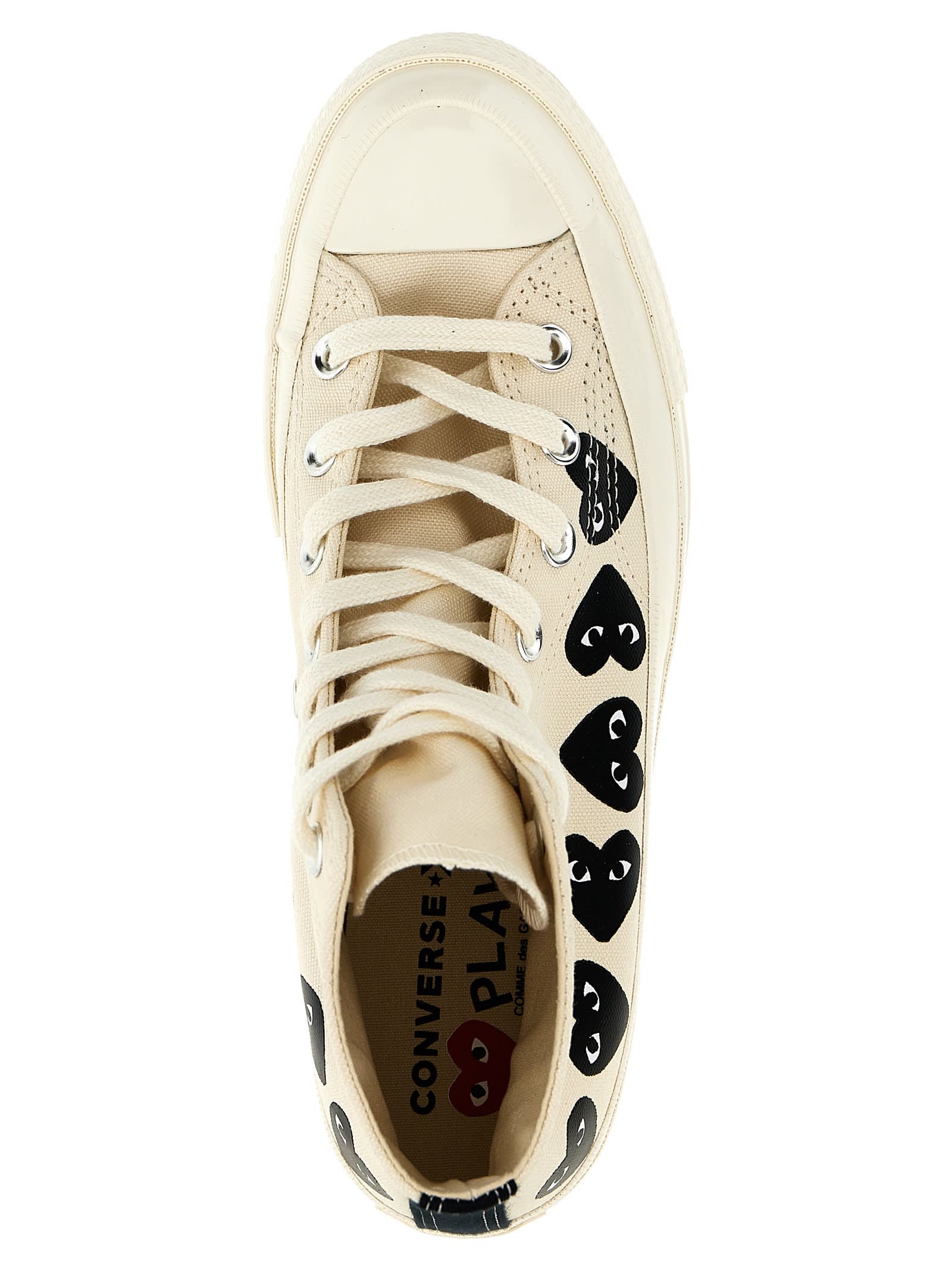 Shop Comme Des Garçons Play X Converse Sneakers In White/black