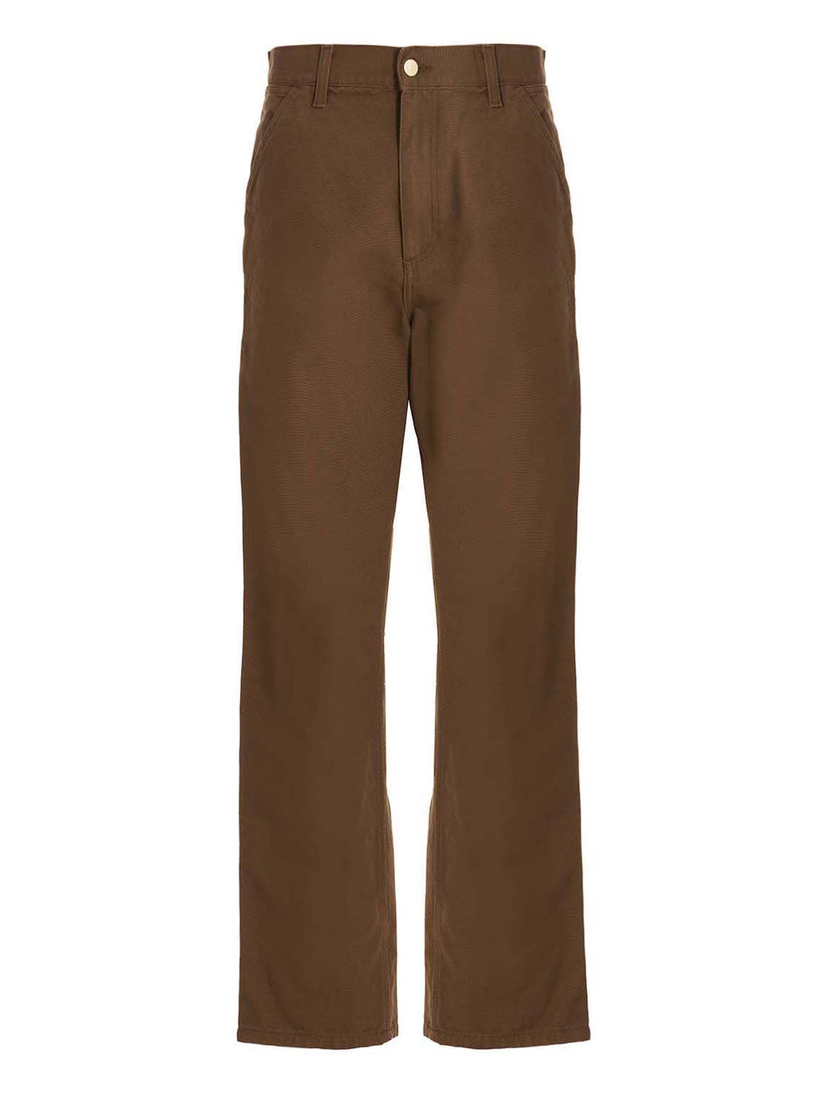 Shop Carhartt Single Knee Pants In Brown