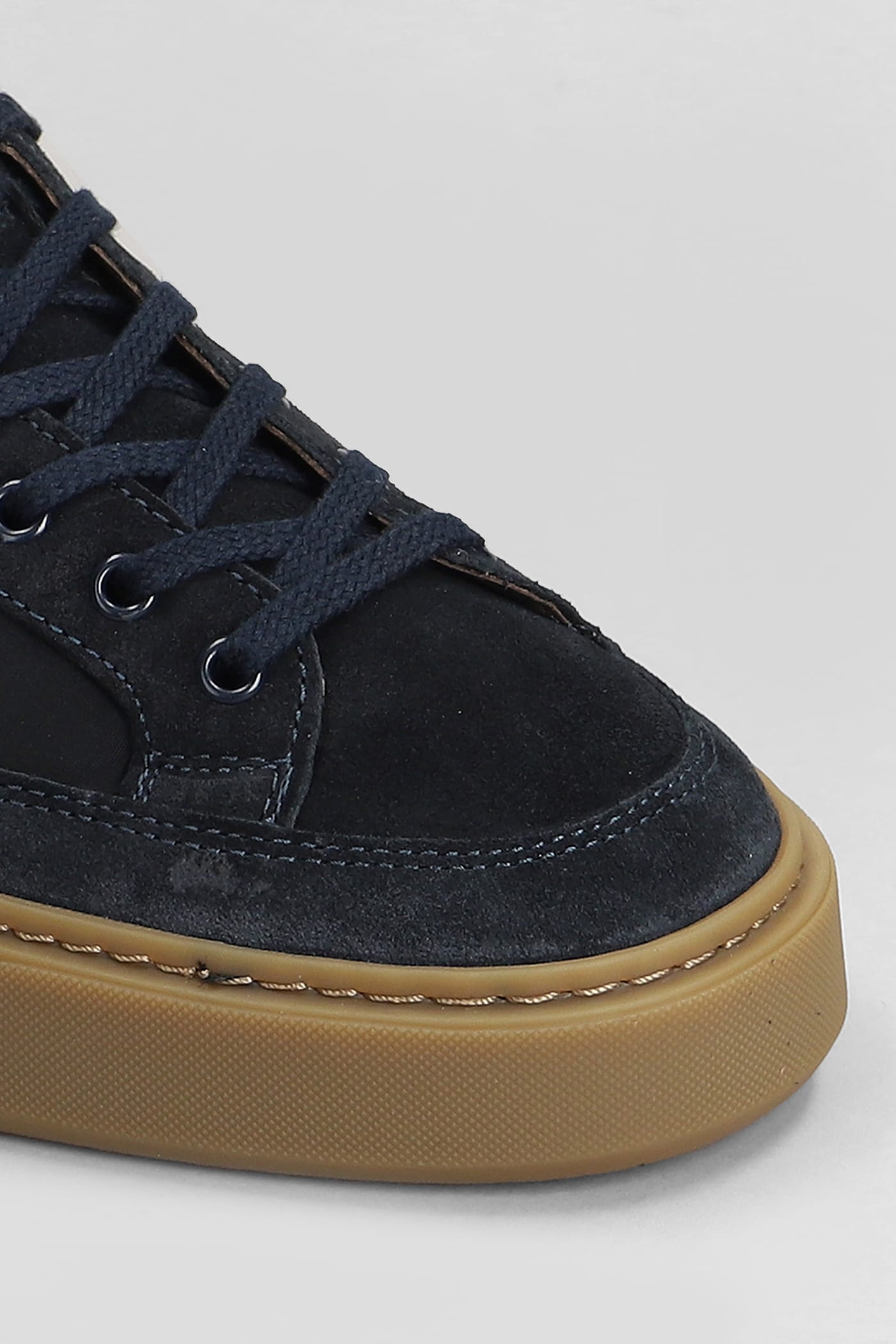 Shop Date Levante Ground Sneakers In Blue Suede And Fabric