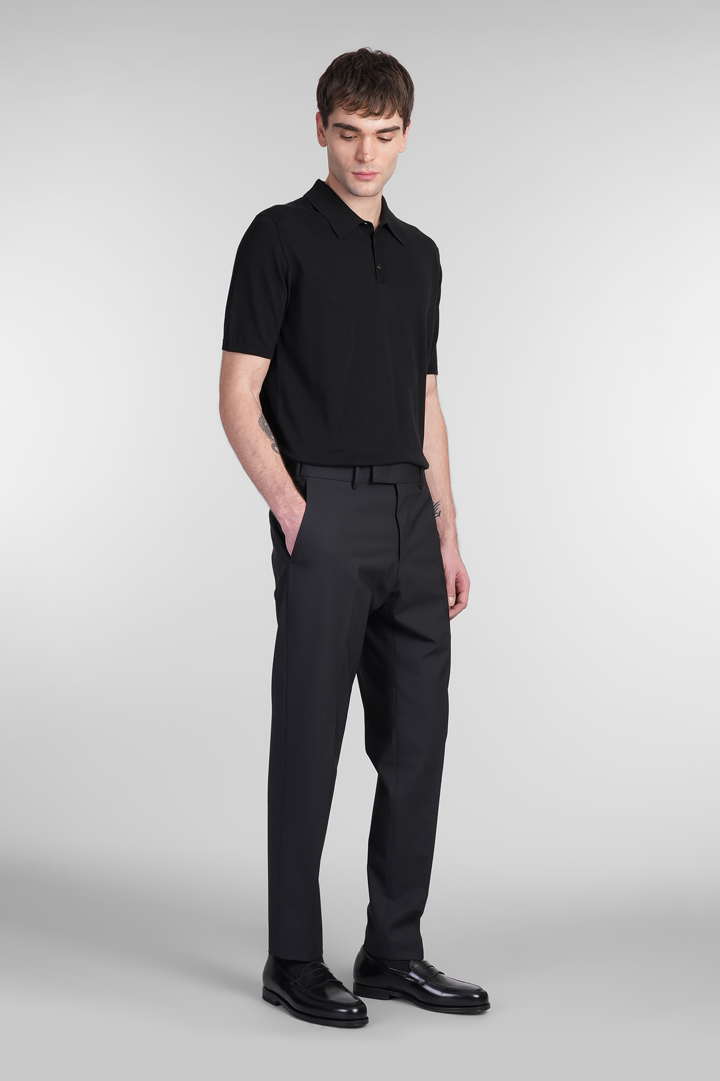 Roberto Collina Polo In Black Cotton In Black