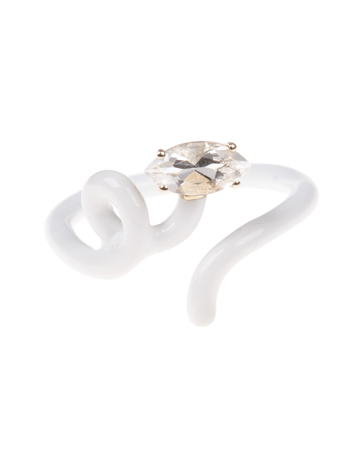 Shop Bea Bongiasca Baby Vine Tendril Ring In White