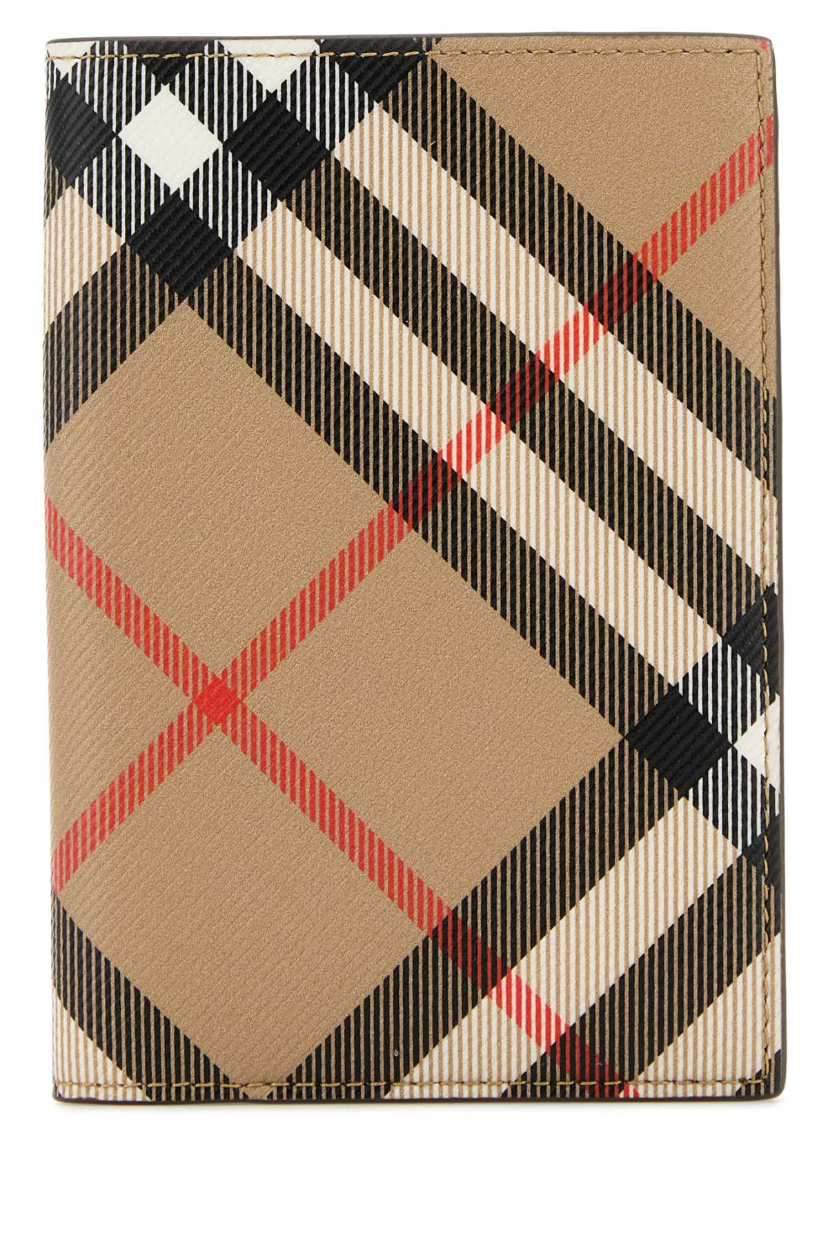 Shop Burberry Printed E-canvas Passport Holder In Sand