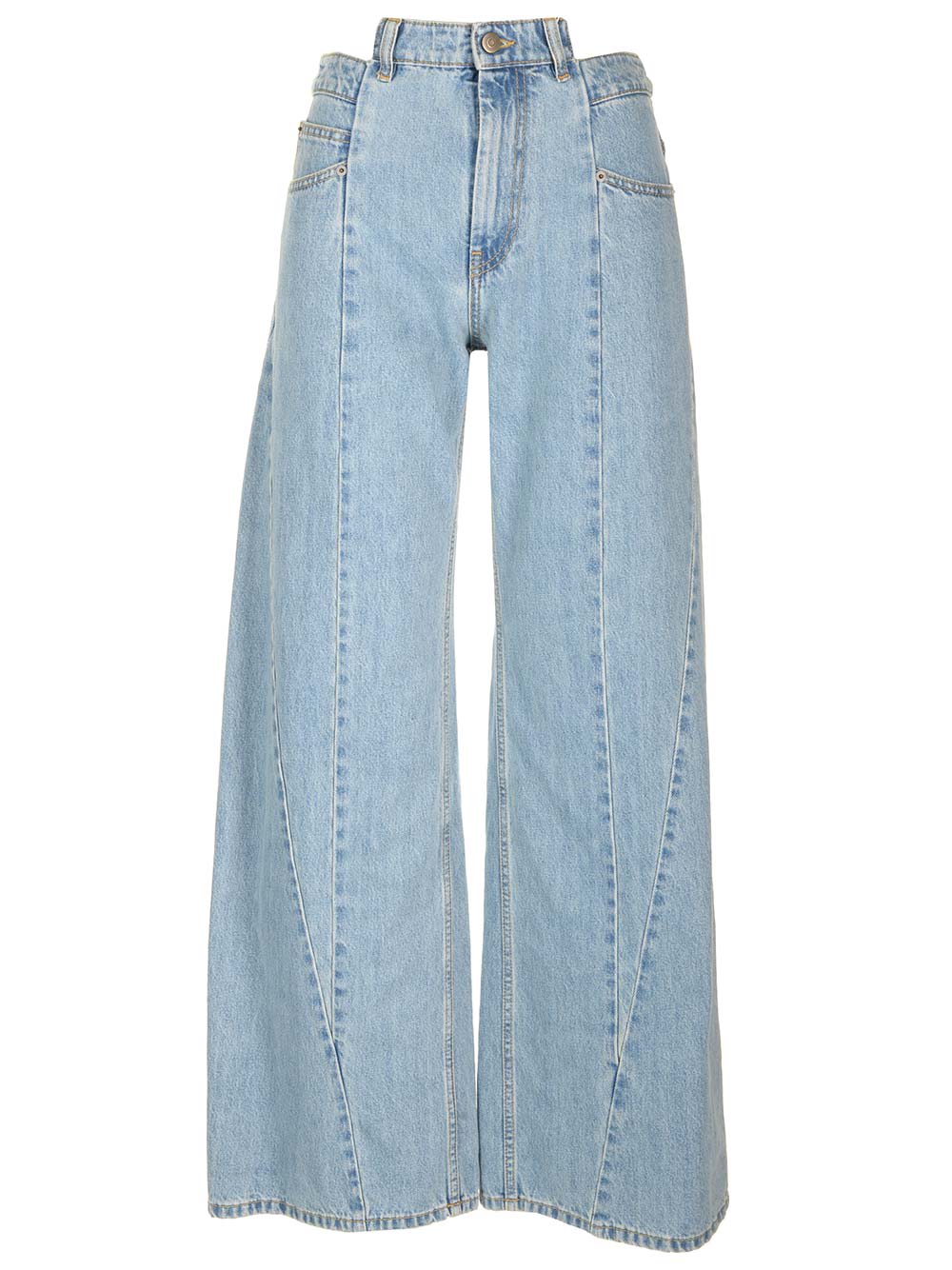 Shop Maison Margiela Straight Buttoned Jeans In 966