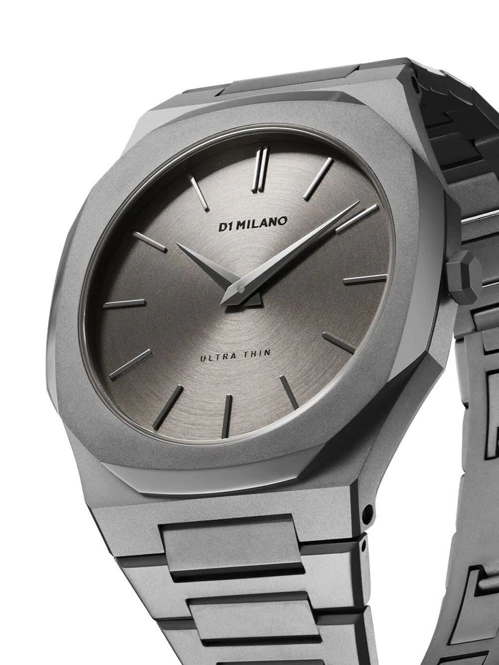 Shop D1 Milano Ultra Thin Bracelet Antracite 40 Mm Watch In Grey