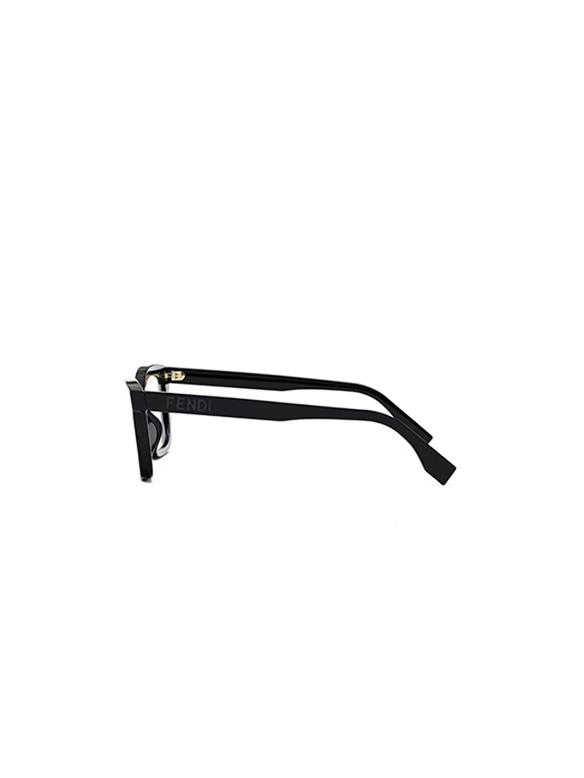 Shop Fendi Logo Embossed Clear Lense Glasses In 001