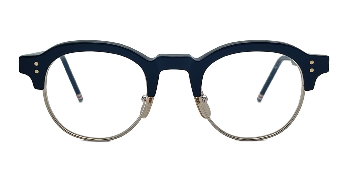 Oval - Shiny Navy / Gold Rx Glasses