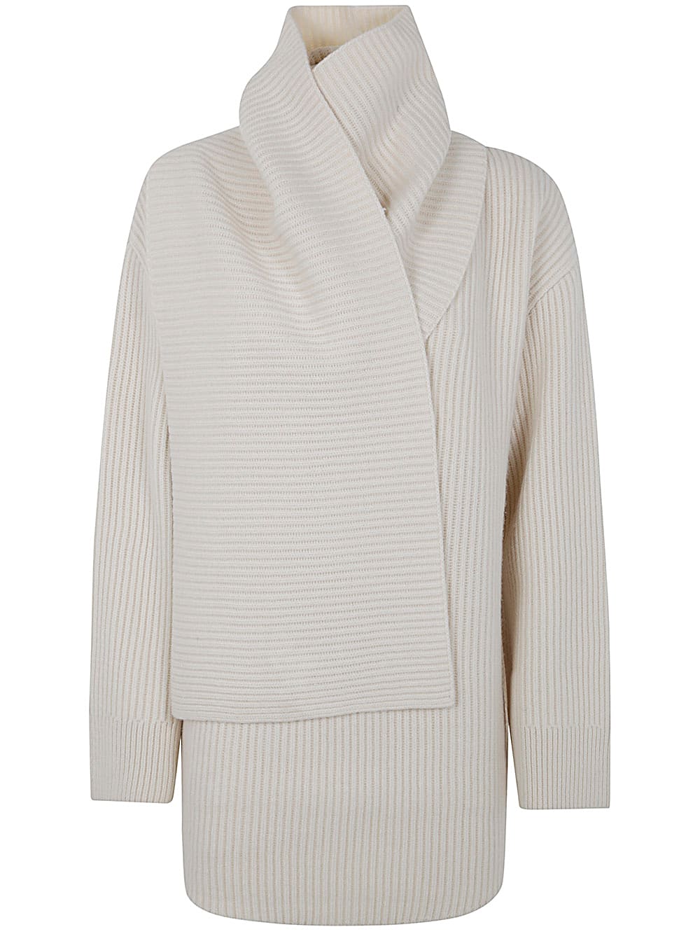 Shop Totême Long Scarf Knit In Off White