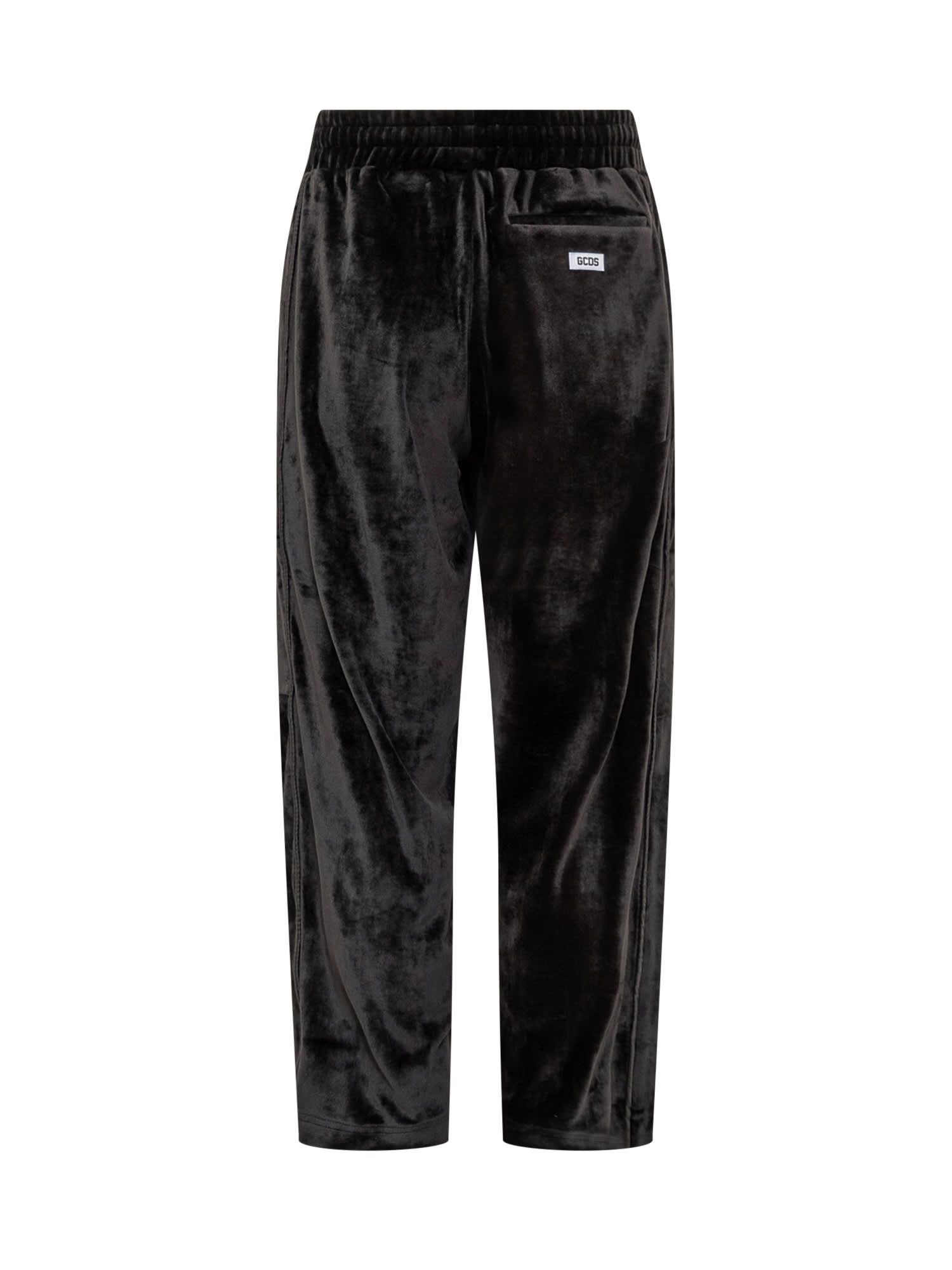 Shop Gcds Velvet Pants In Black