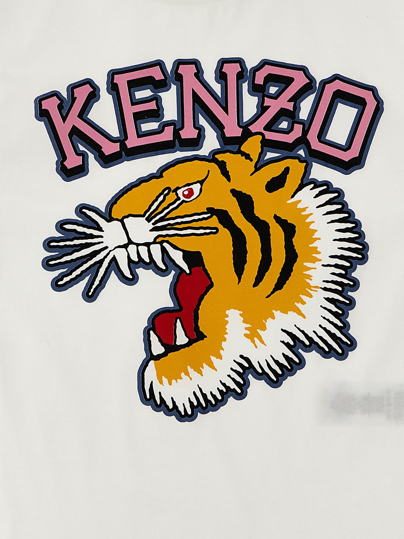 Shop Kenzo Logo Print T-shirt In Ivory