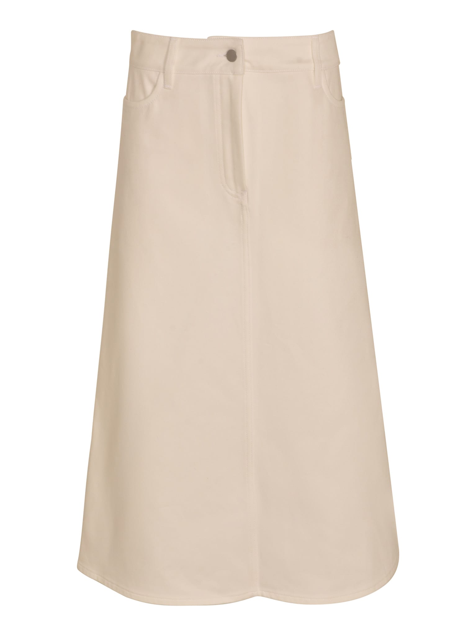 Studio Nicholson Logo Patched Flare Skirt In White