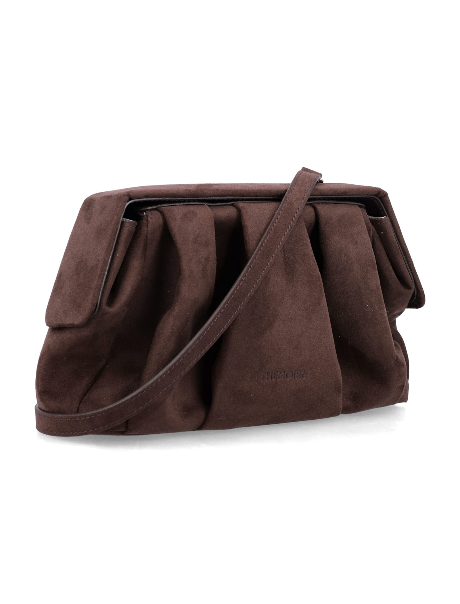 Themoirè Afrodite Eco-suede Clutch Bag In Brown