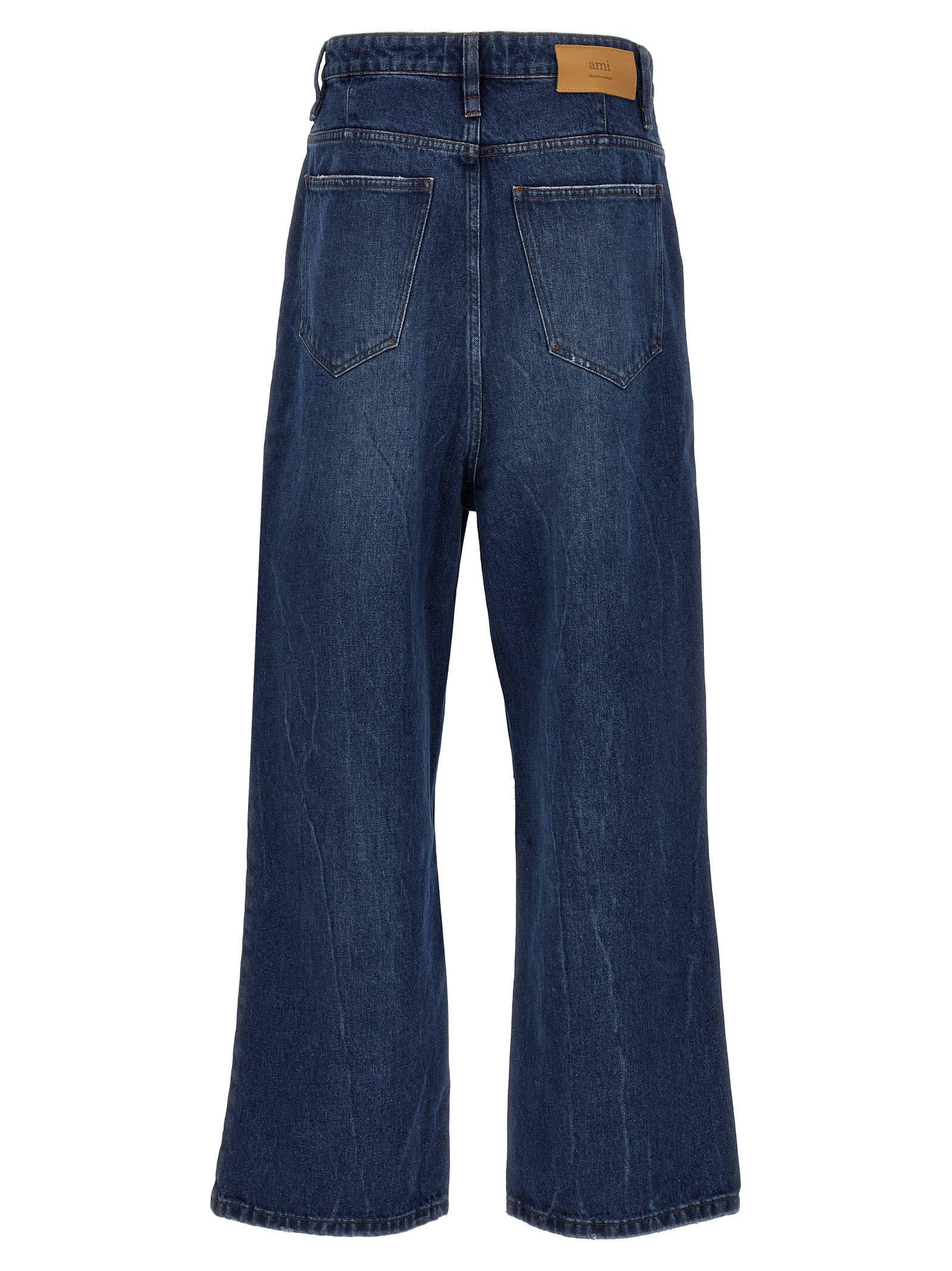 Shop Ami Alexandre Mattiussi Baggy Jeans In Used Blue