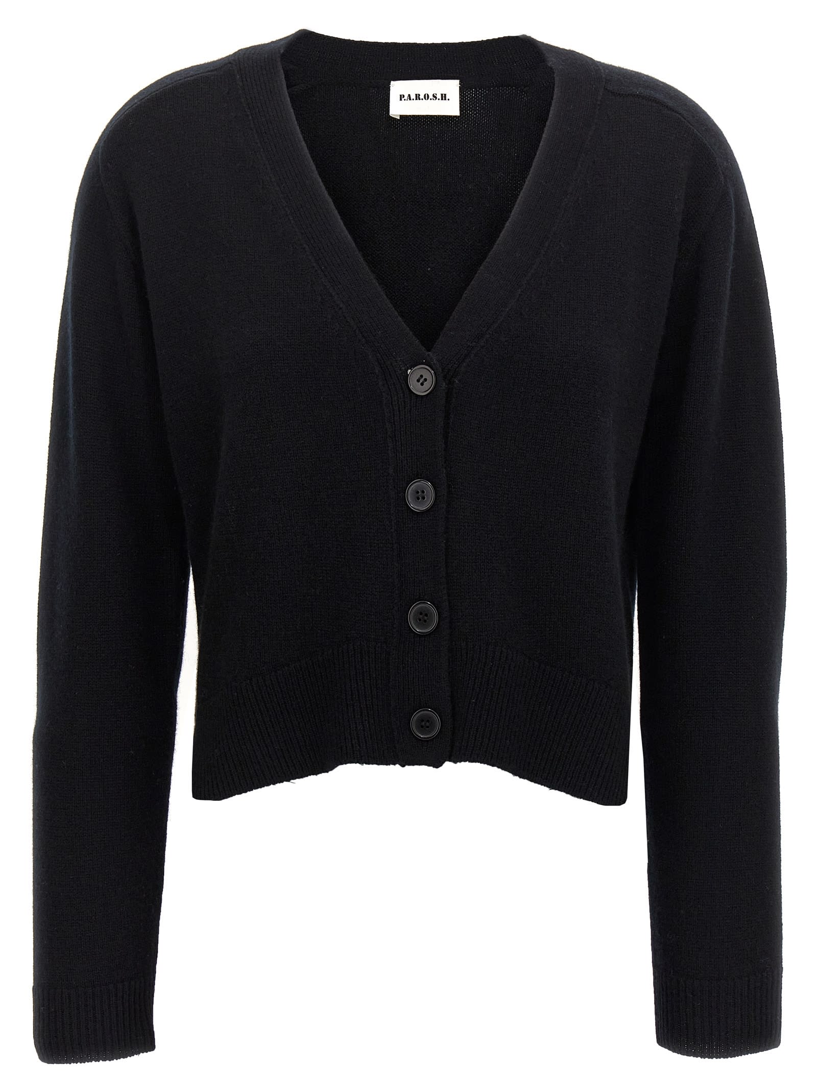 Shop P.a.r.o.s.h Loos Cardigan In Black