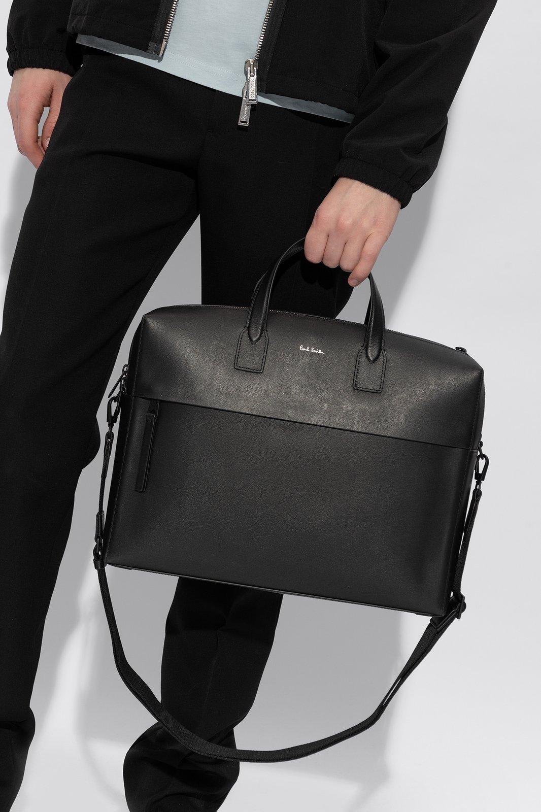 Shop Paul Smith Leather Briefcase In Nero