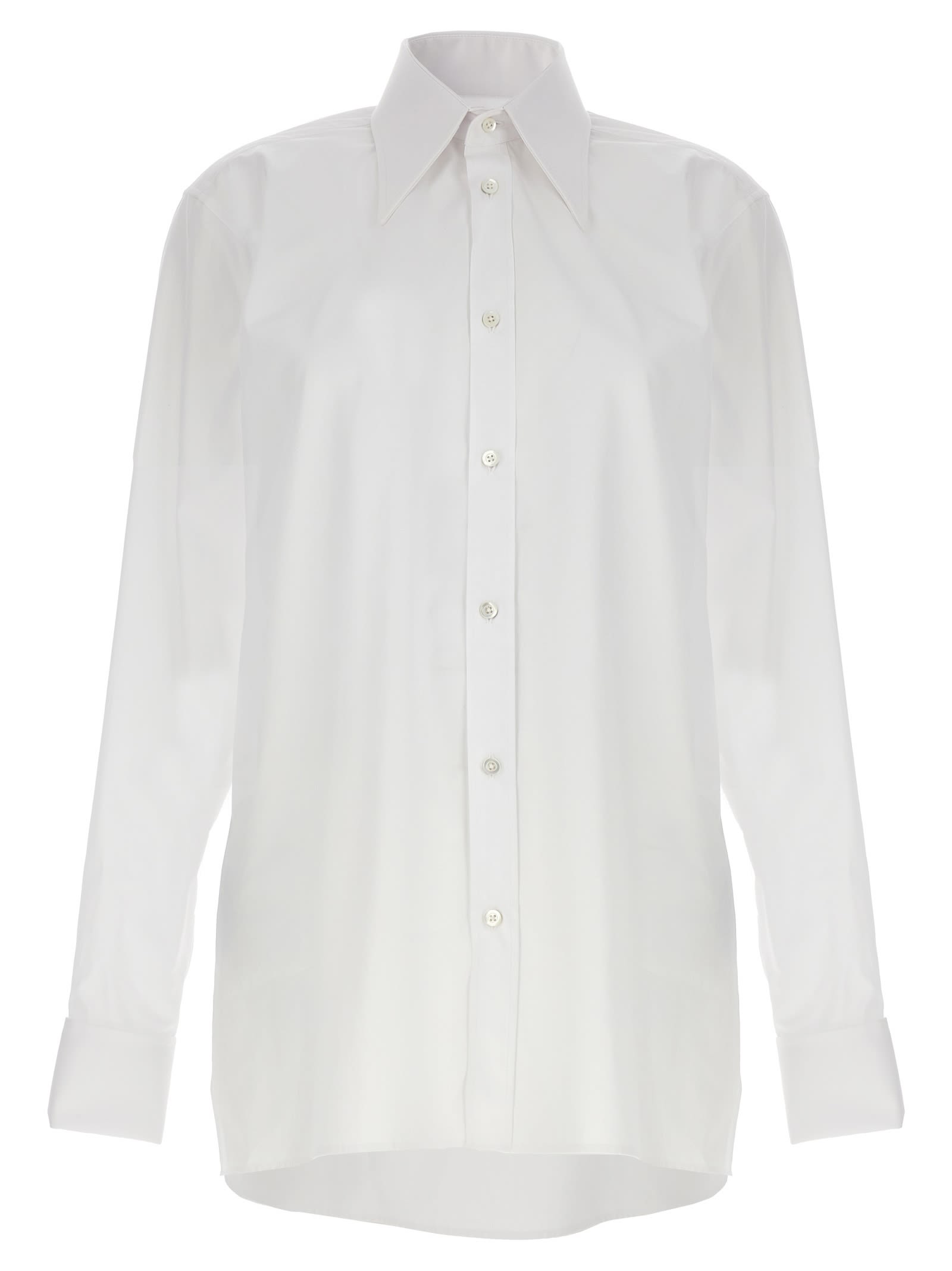 Shop Maison Margiela Long Shirt In White