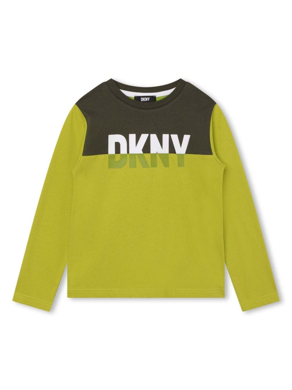 Shop Dkny T-shirt Verde Con Pannelli A Contrasto Bambino