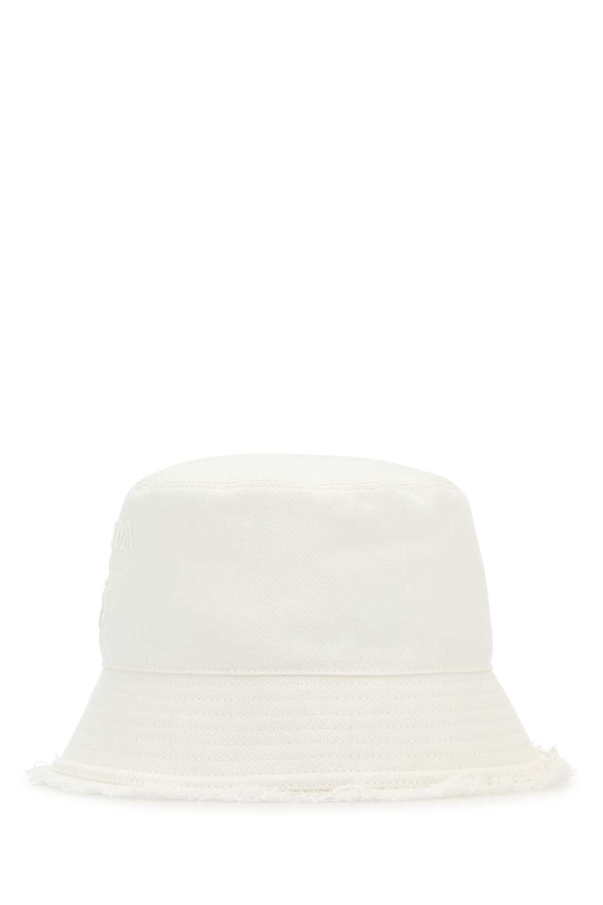 Prada White Denim Bucket Hat